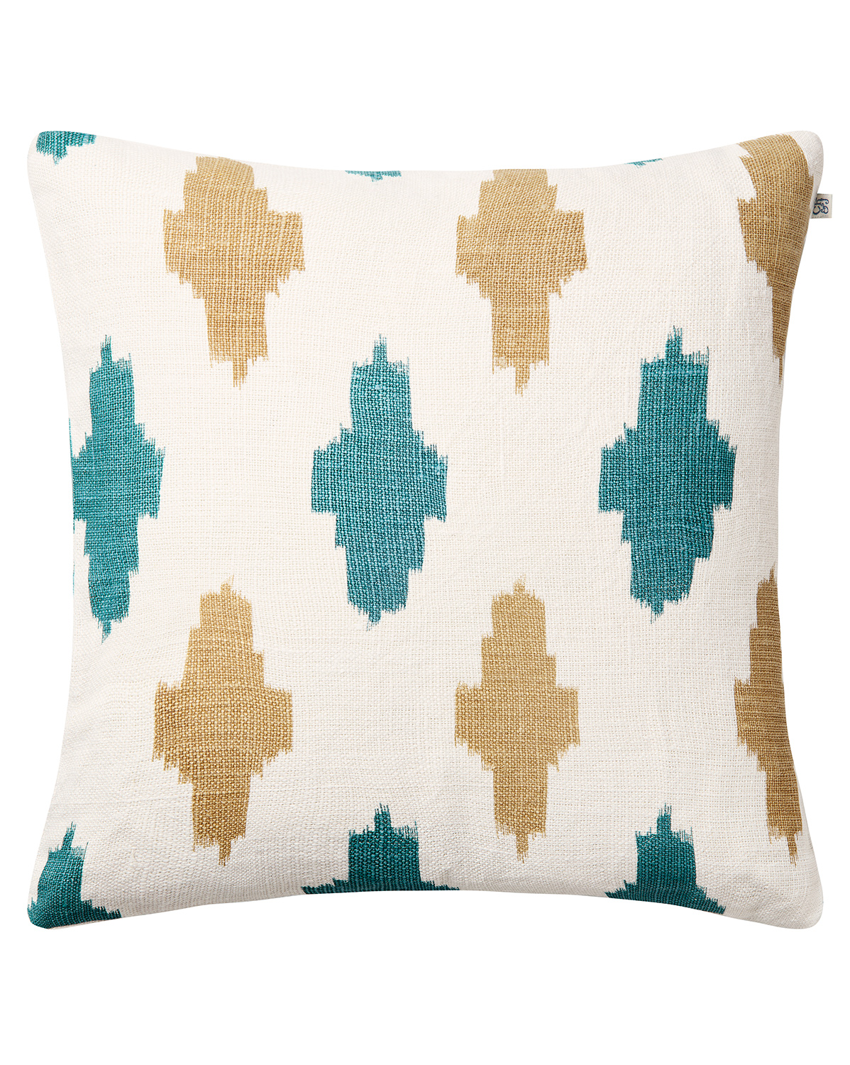 Chhatwal & Jonsson - Agra Kissenbezug Leinen Heaven Blue/Khaki 50x50 - Blau - Dekokissenbezug