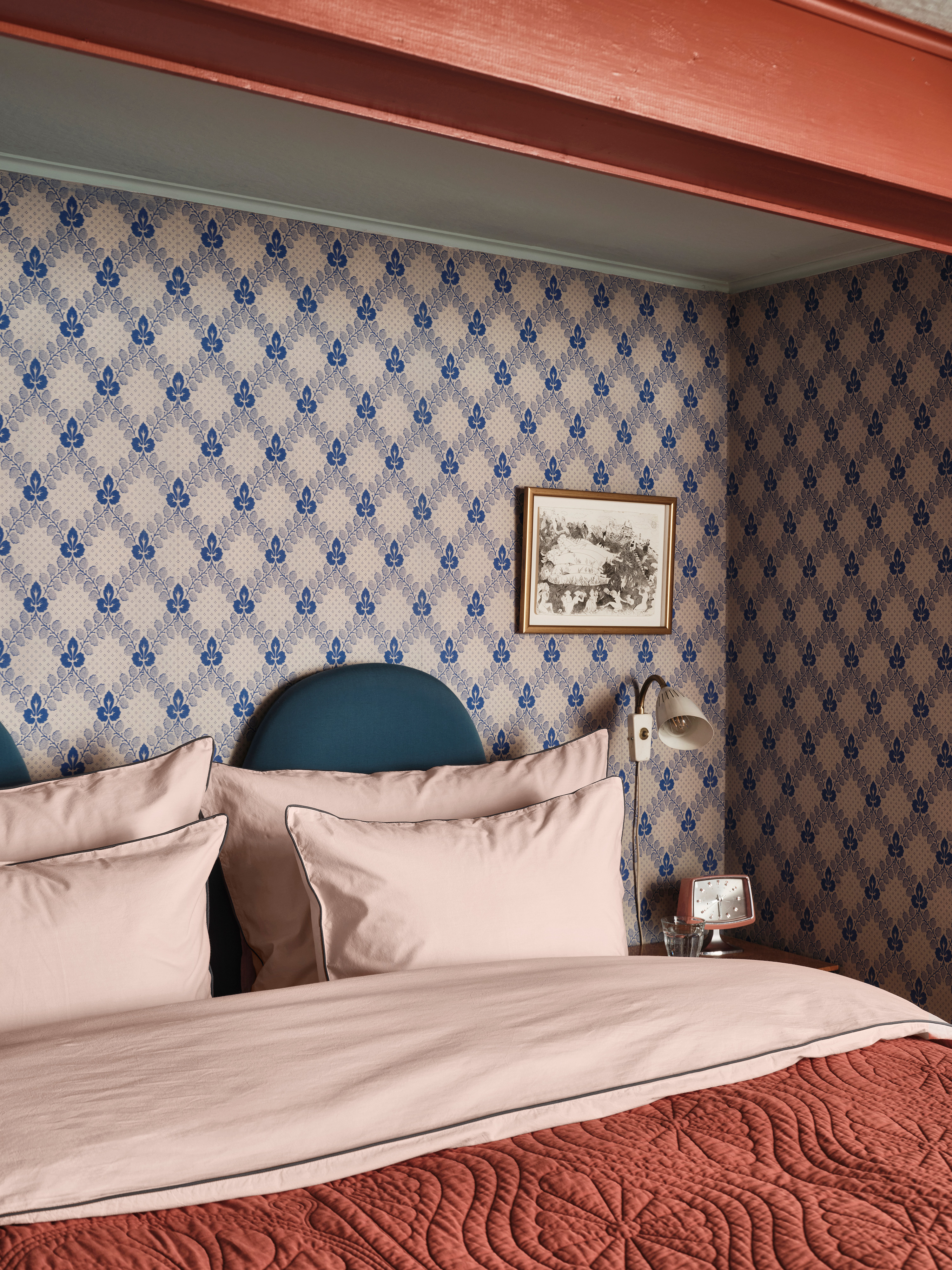 Mille Notti Powder Örngott EKO Rosa/Mörkblå 60x80