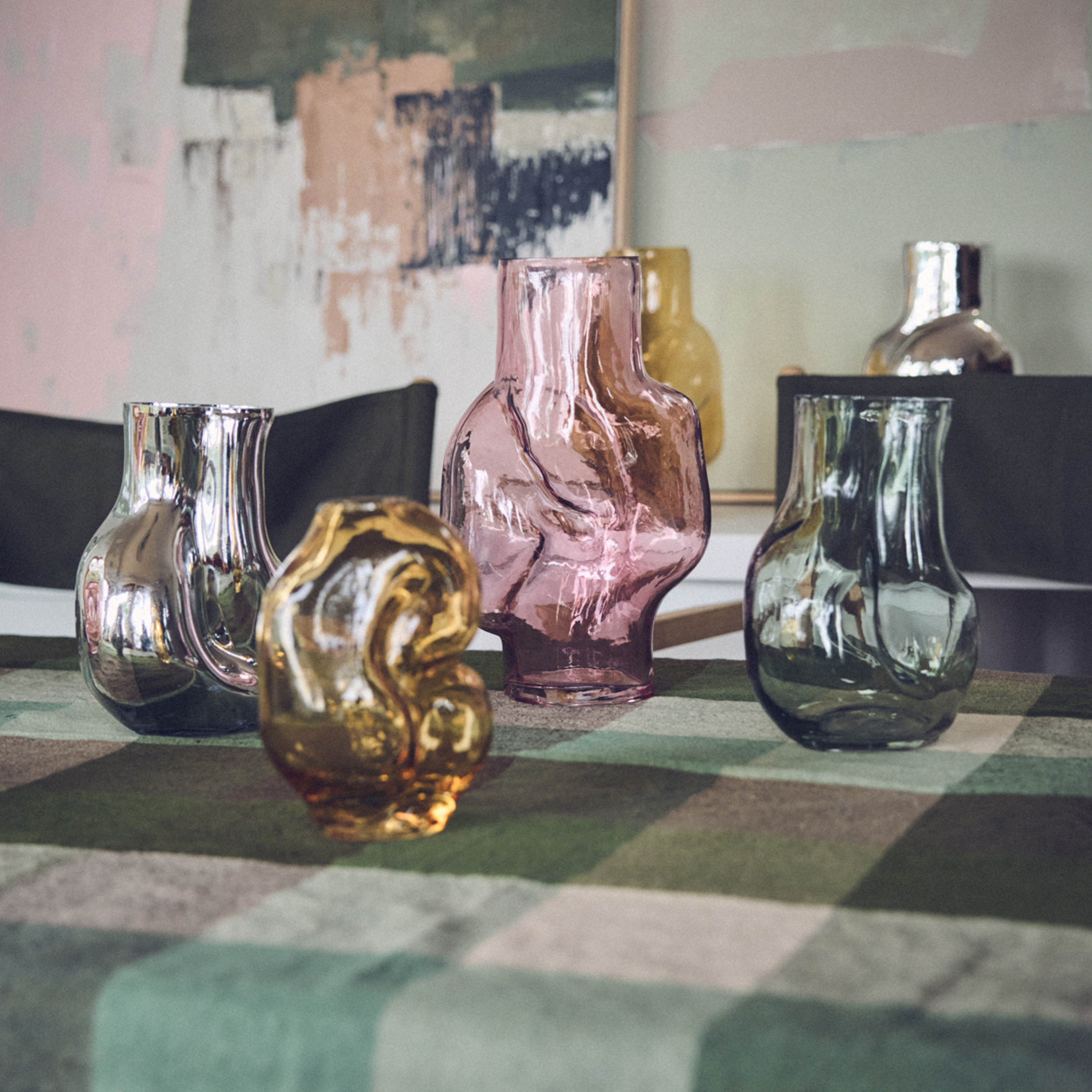 HKliving Gleam Maljakko Lasi Olive 22cm