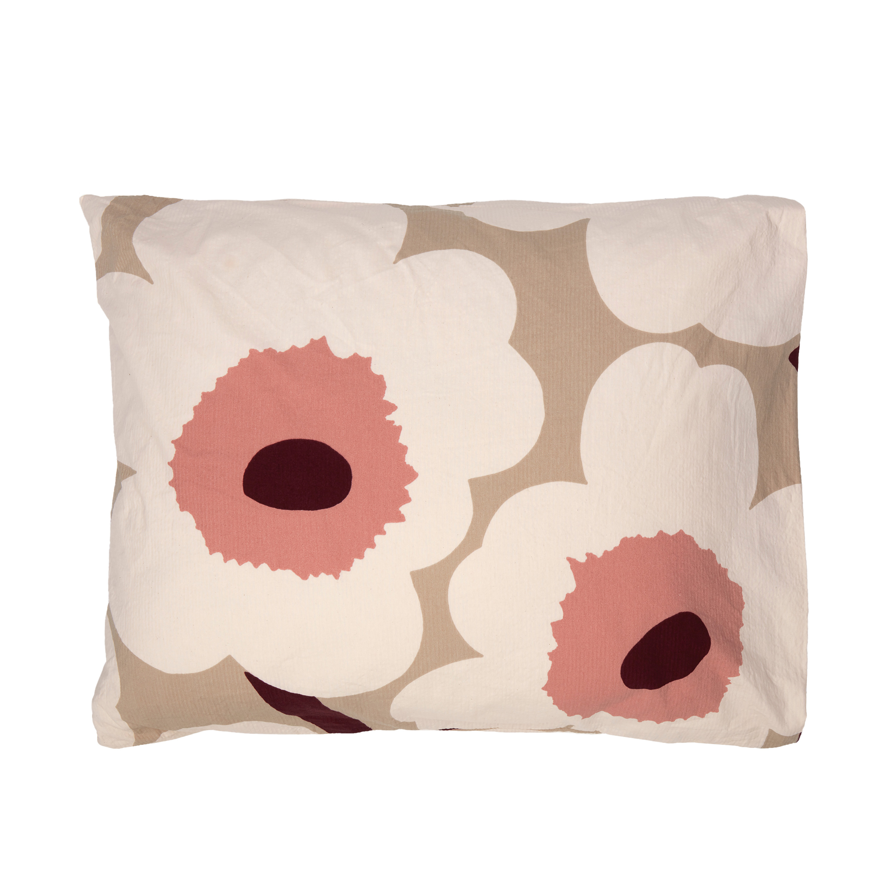 Unikko Örngott Krepp Beige/Rose 50x60