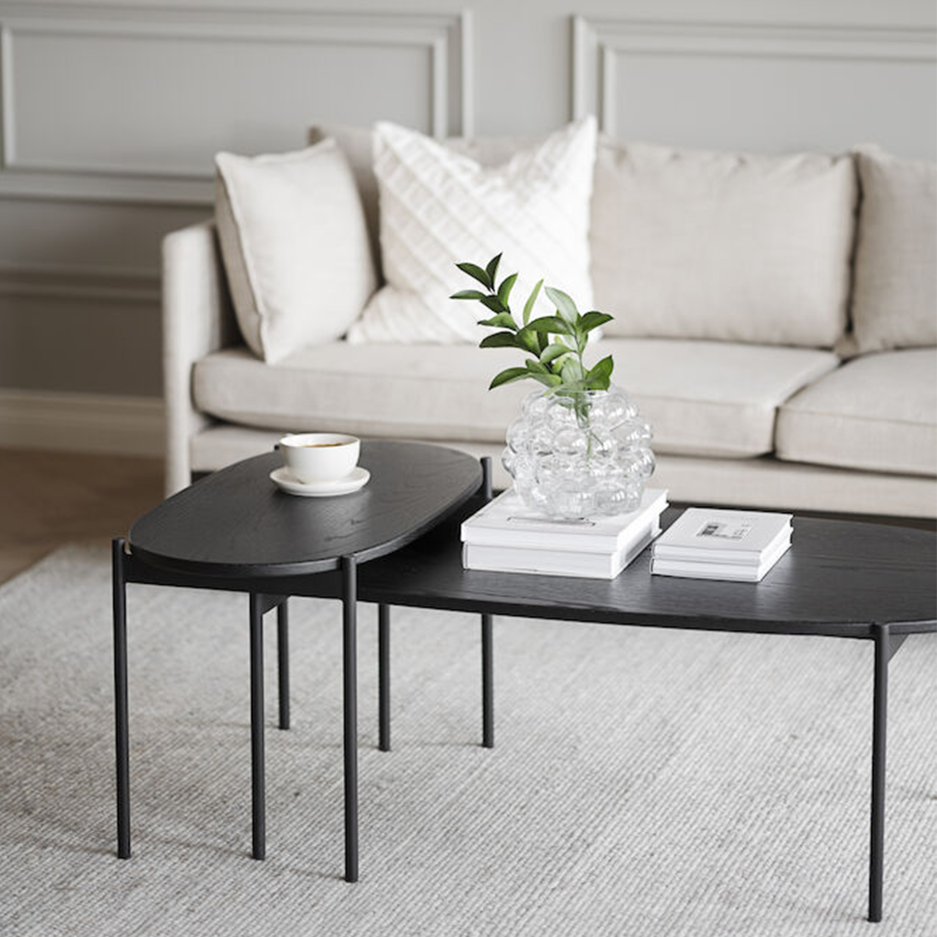 Rowico Home Skye Couchtisch Schwarz 80x40