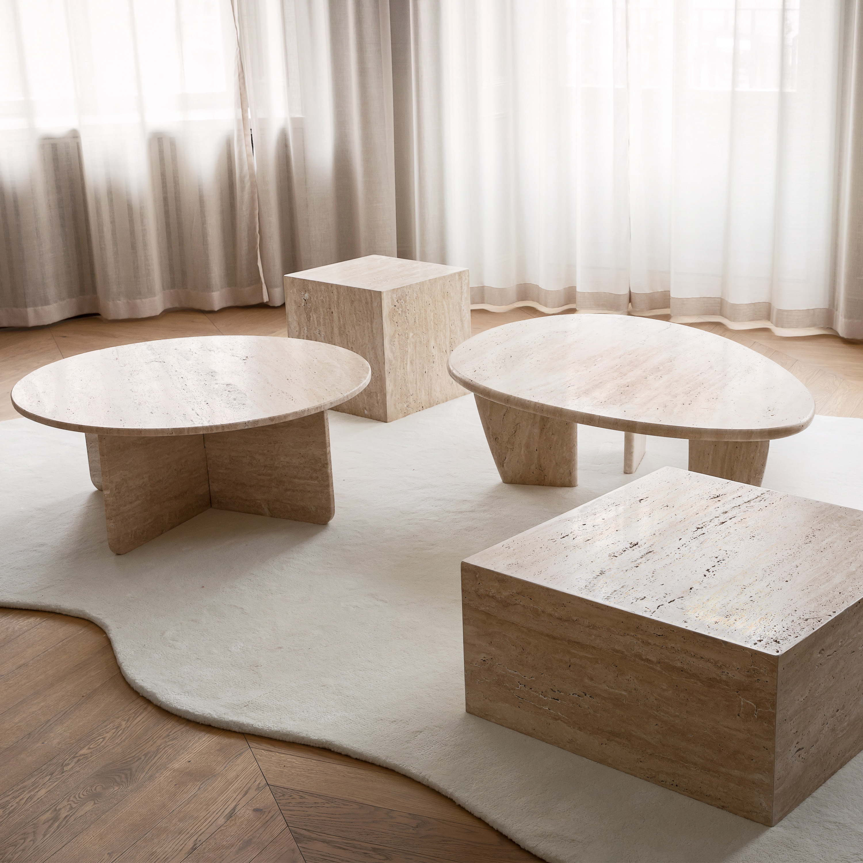 Sleepo Collection Tilly Sidobord Travertin 40cm