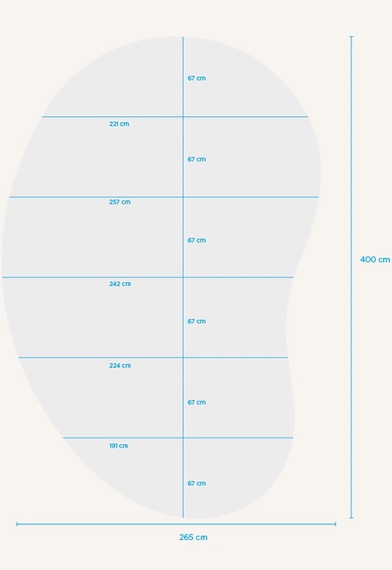 Layered Residue Wollteppich Bone White 265x400