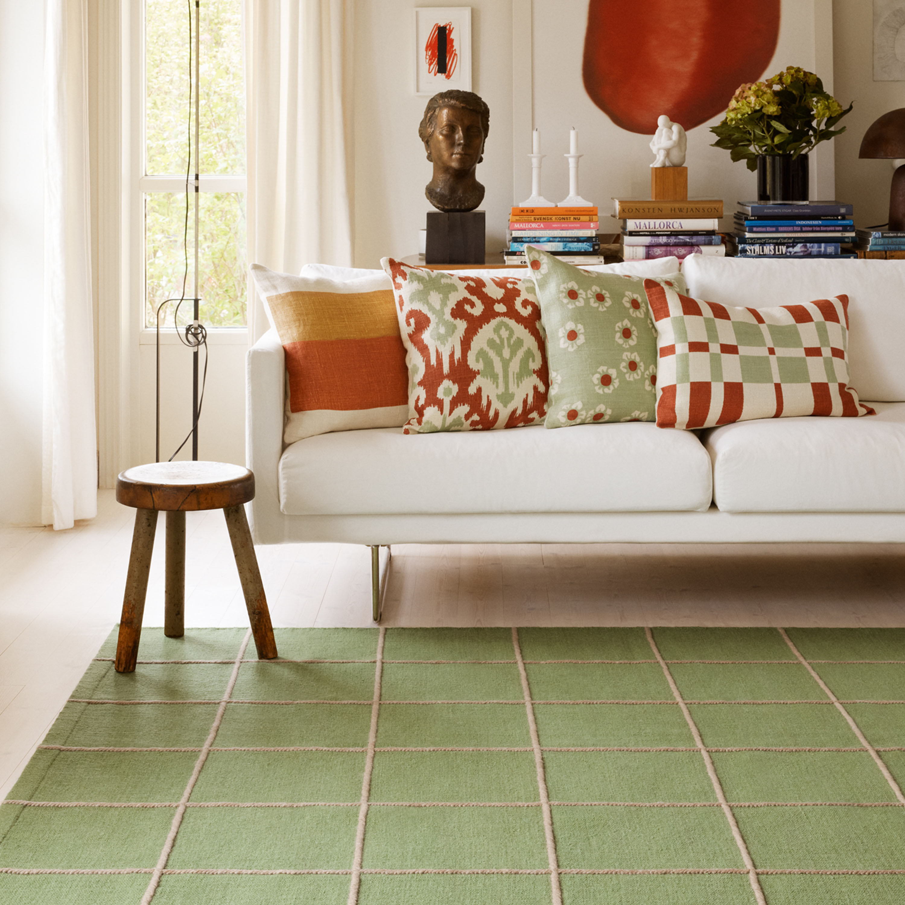 Chhatwal &amp; Jonsson Adi Putevar Lin Apricot Orange/Aqua 50x50