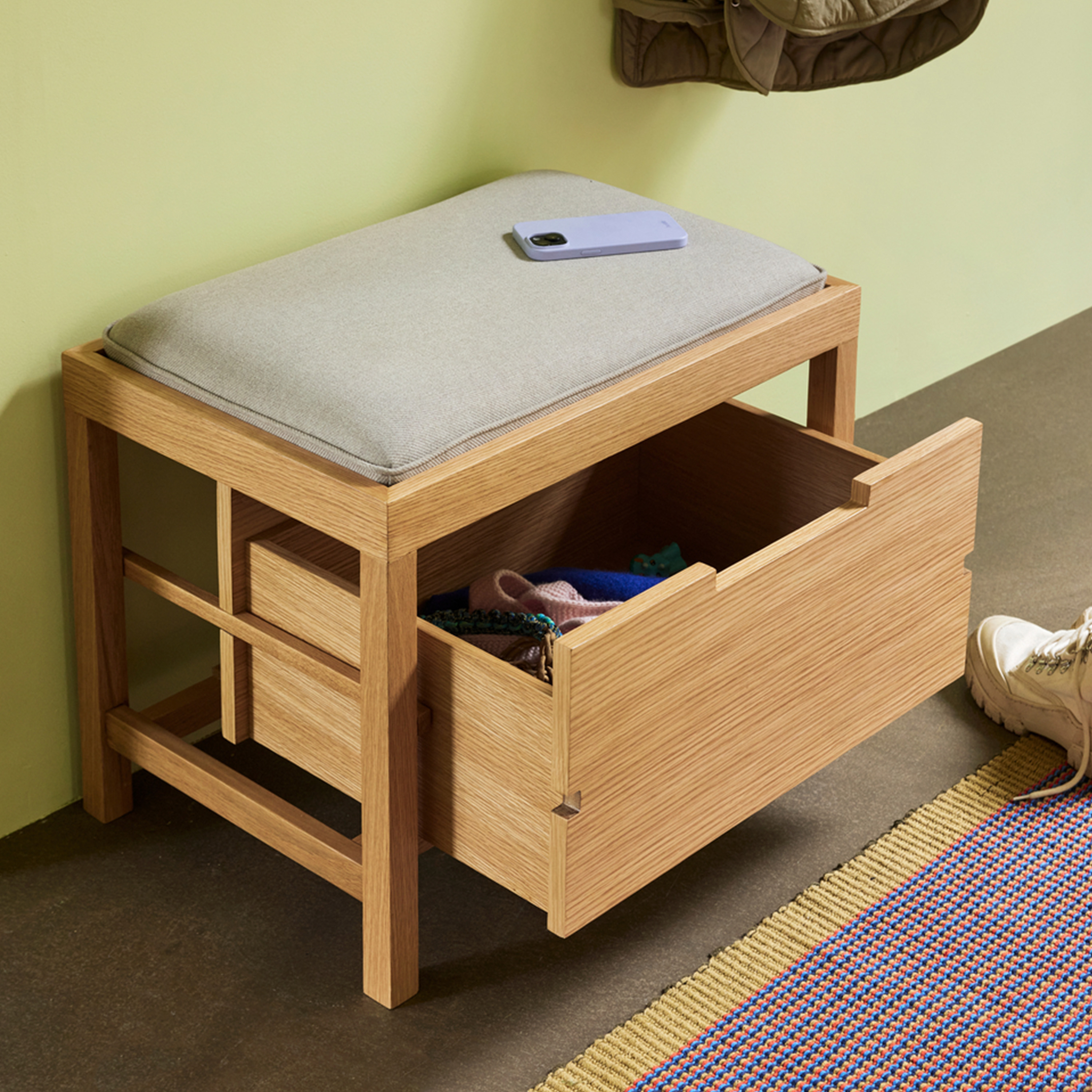 Hübsch Bifi Benk Sand/Natural 60x40