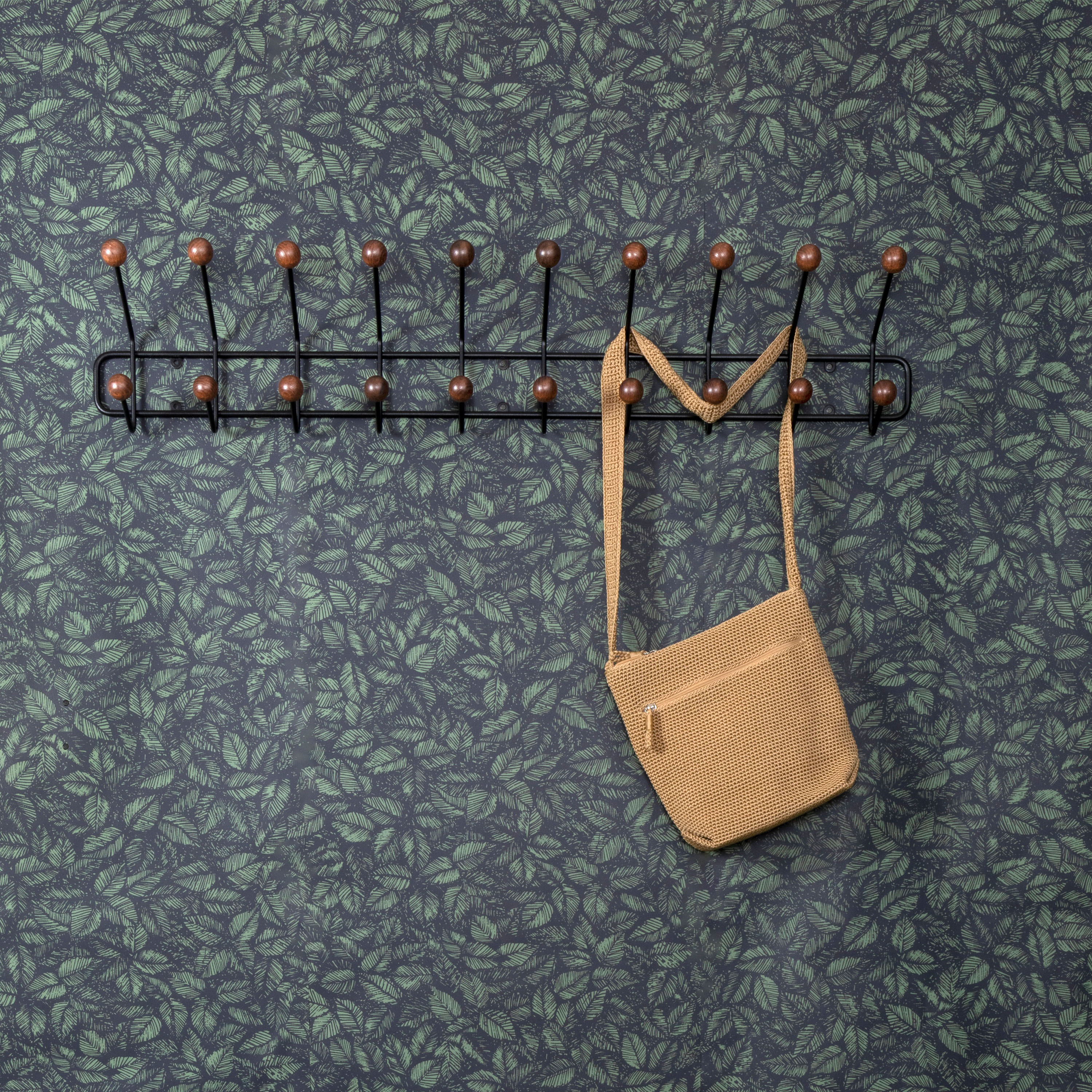 Maze Bill Horizontal Coat Rack Black/Walnut Hue 102cm