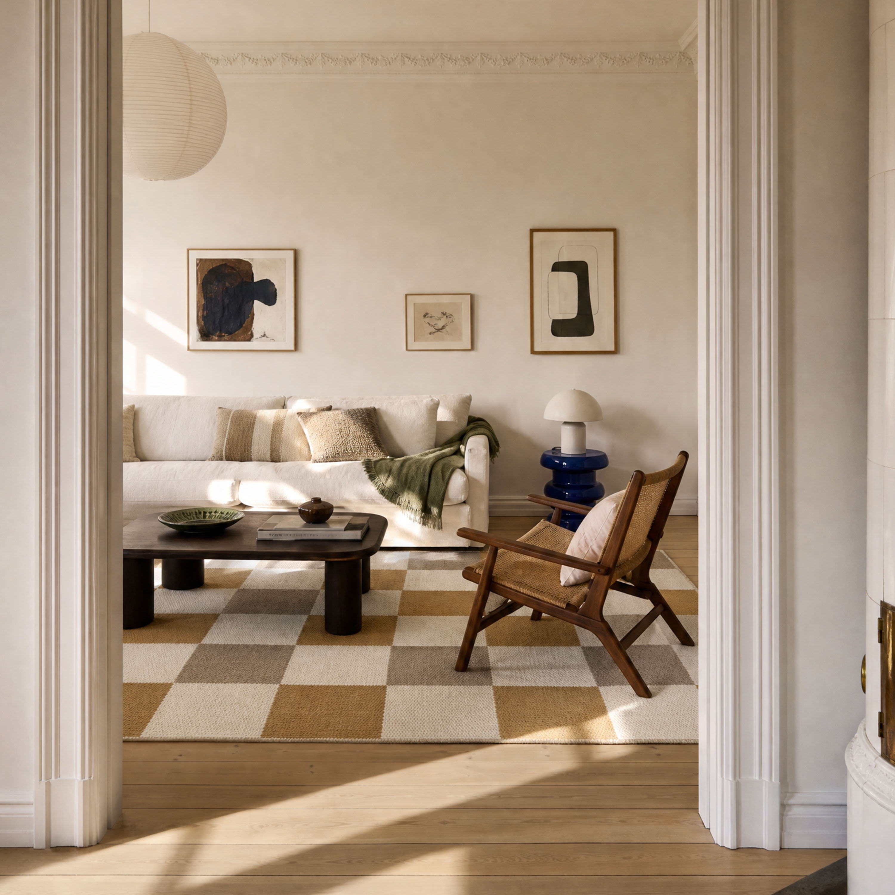 Classic Collection Checked Ullmatta Yellow/Natural 200x300