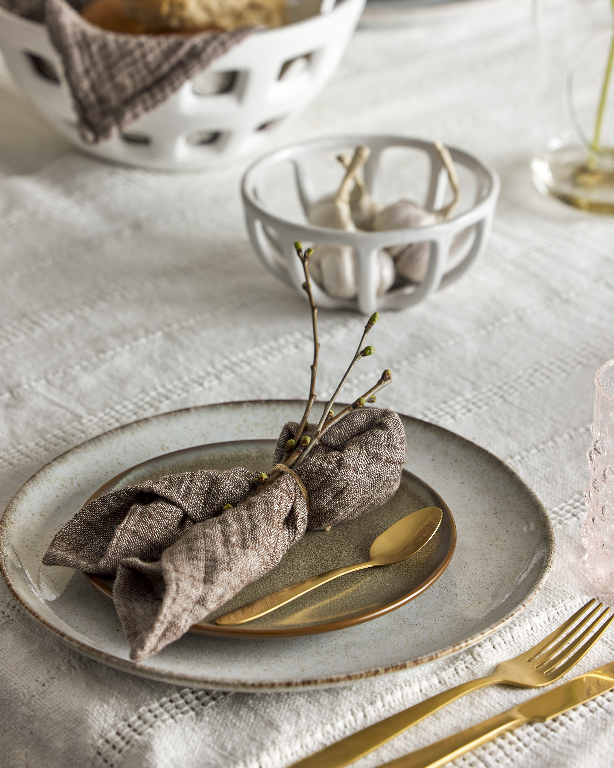 Bloomingville Sandrine Pöytäkattaussetti Nature