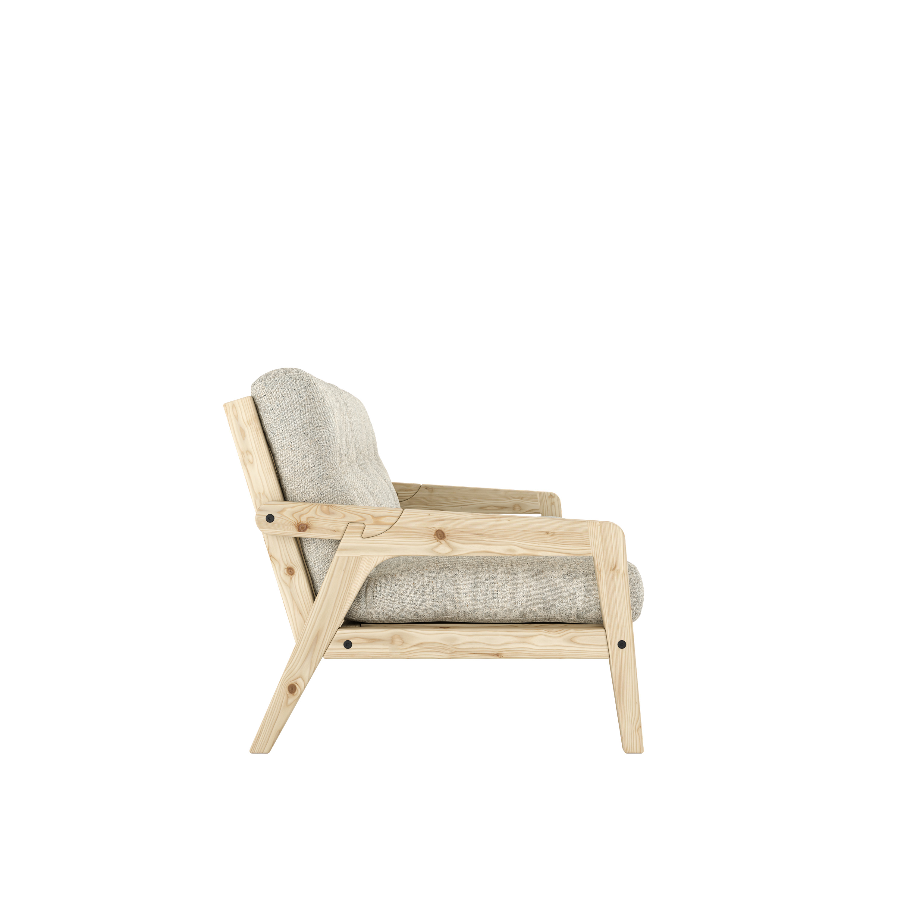 Karup Design Grab Bäddsoffa Clear Lacquered/Soft Chalk 204cm