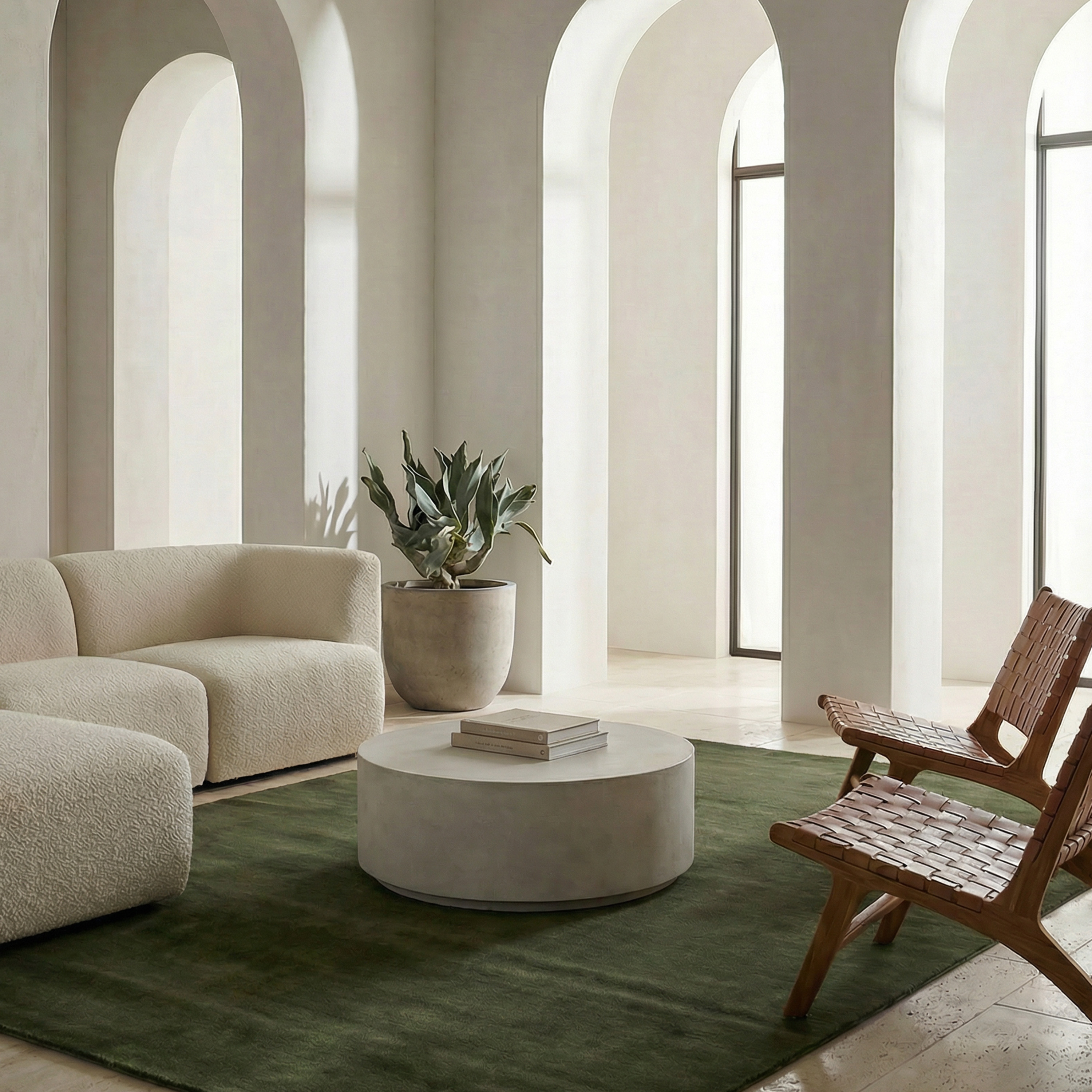 Classic Collection Solid Ullmatta Skogsgrön 170x230