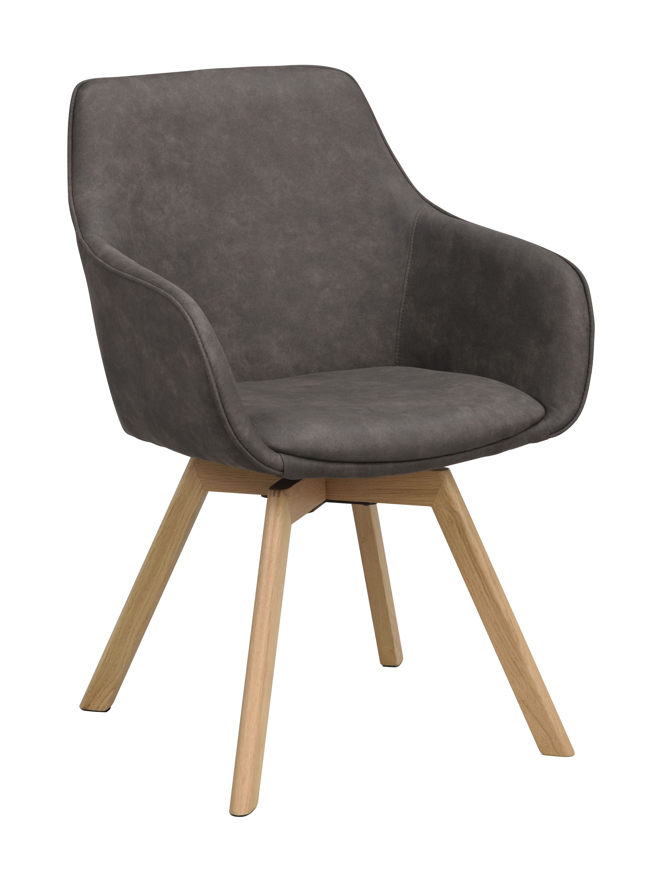 Rowico Home Alison Karmstol Mörkgrå Microfiber/Ek