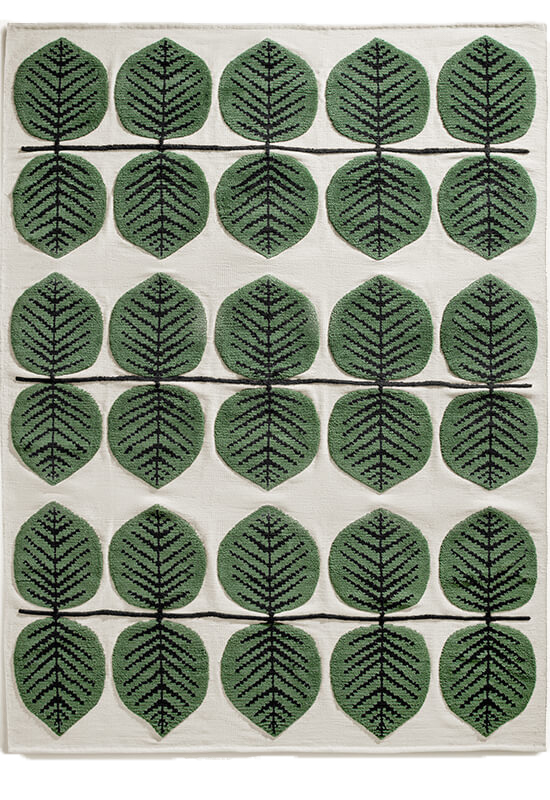 Layered - Stig Lindberg Berså Ullmatta Birch Green 250x350 - Grön