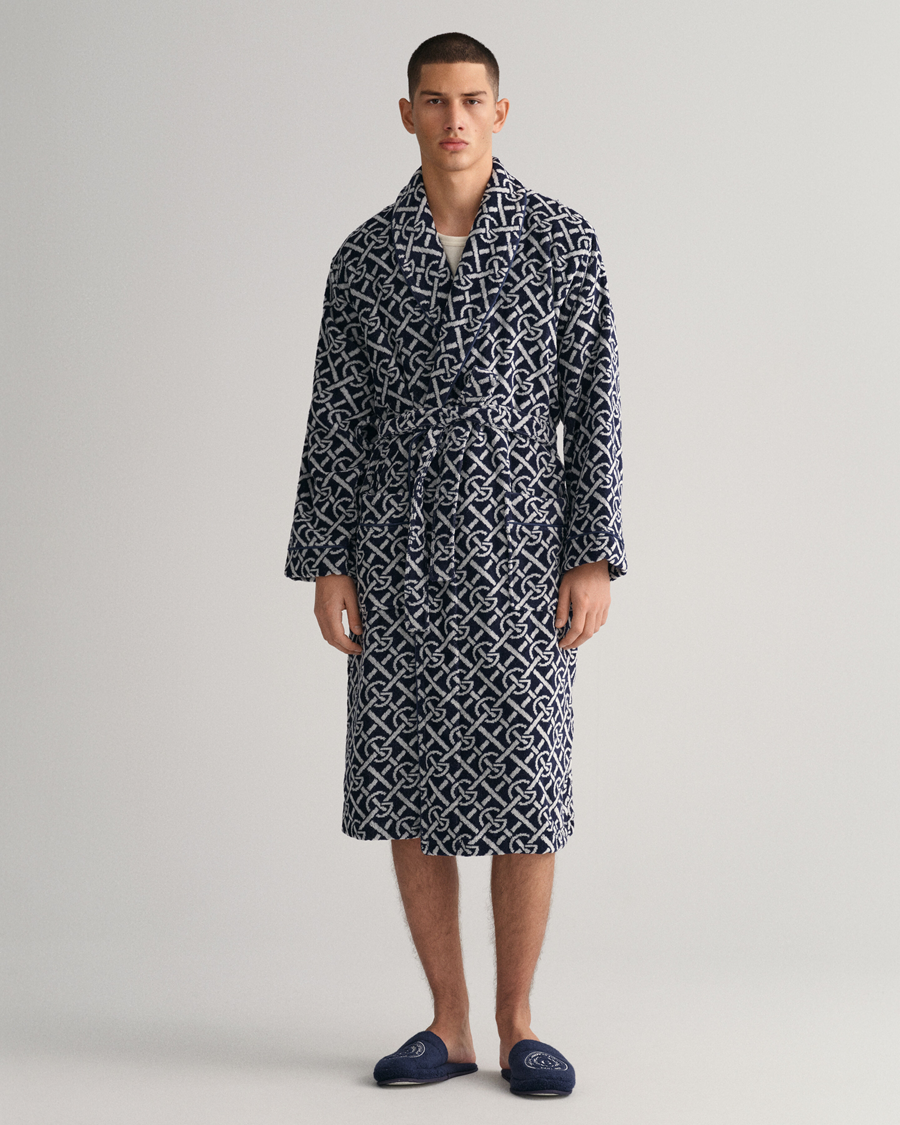 GANT Home G-Pattern Morgonrock Evening Blue M