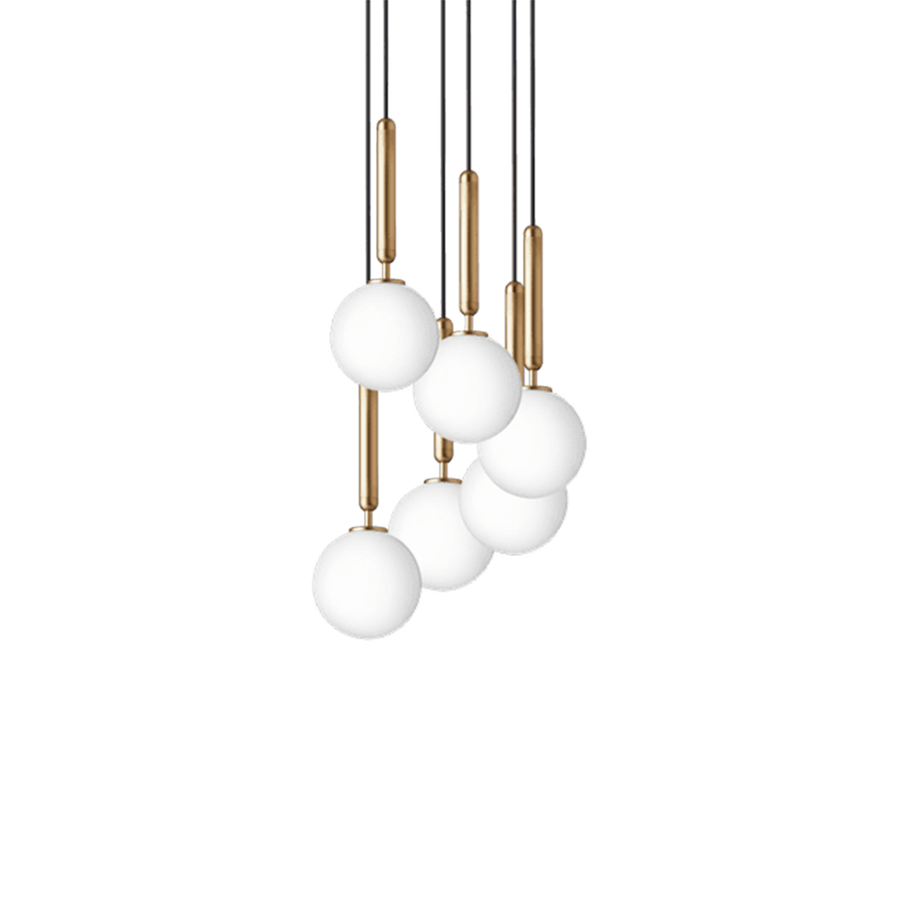 Nuura Miira 6 Taklampa Brass/Opal Ø35