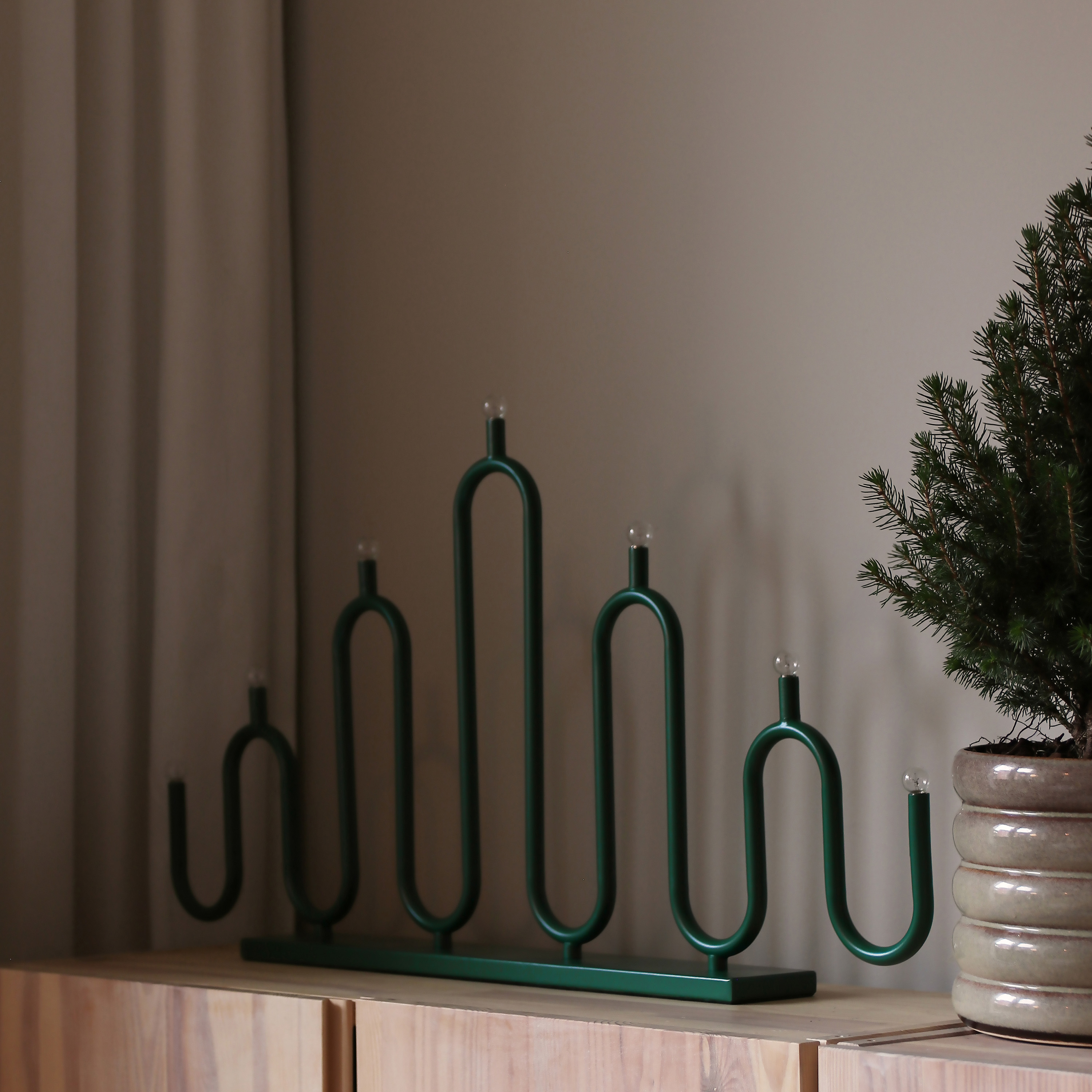 Globen Lighting Noel Adventsljusstake 7 Green