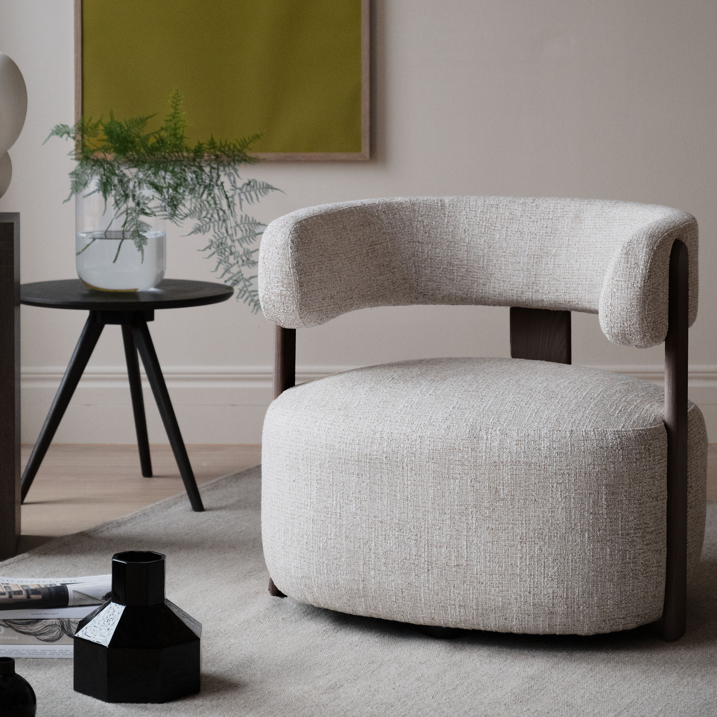 Rowico Home Jenison Loungesessel Hellbeige/Braun