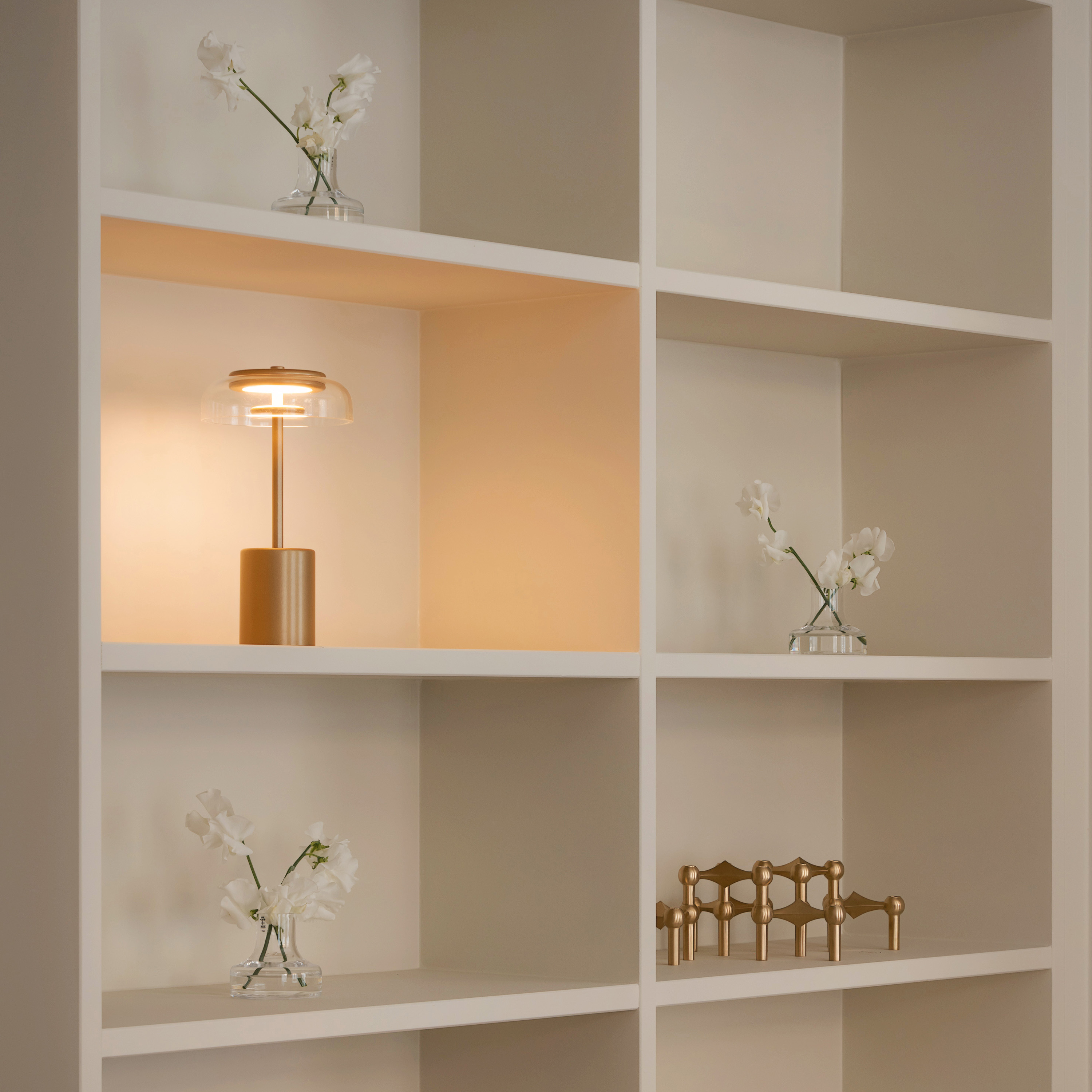 Nuura Blossi Mini Portabel Bordlampe Nordic Gold/Clear
