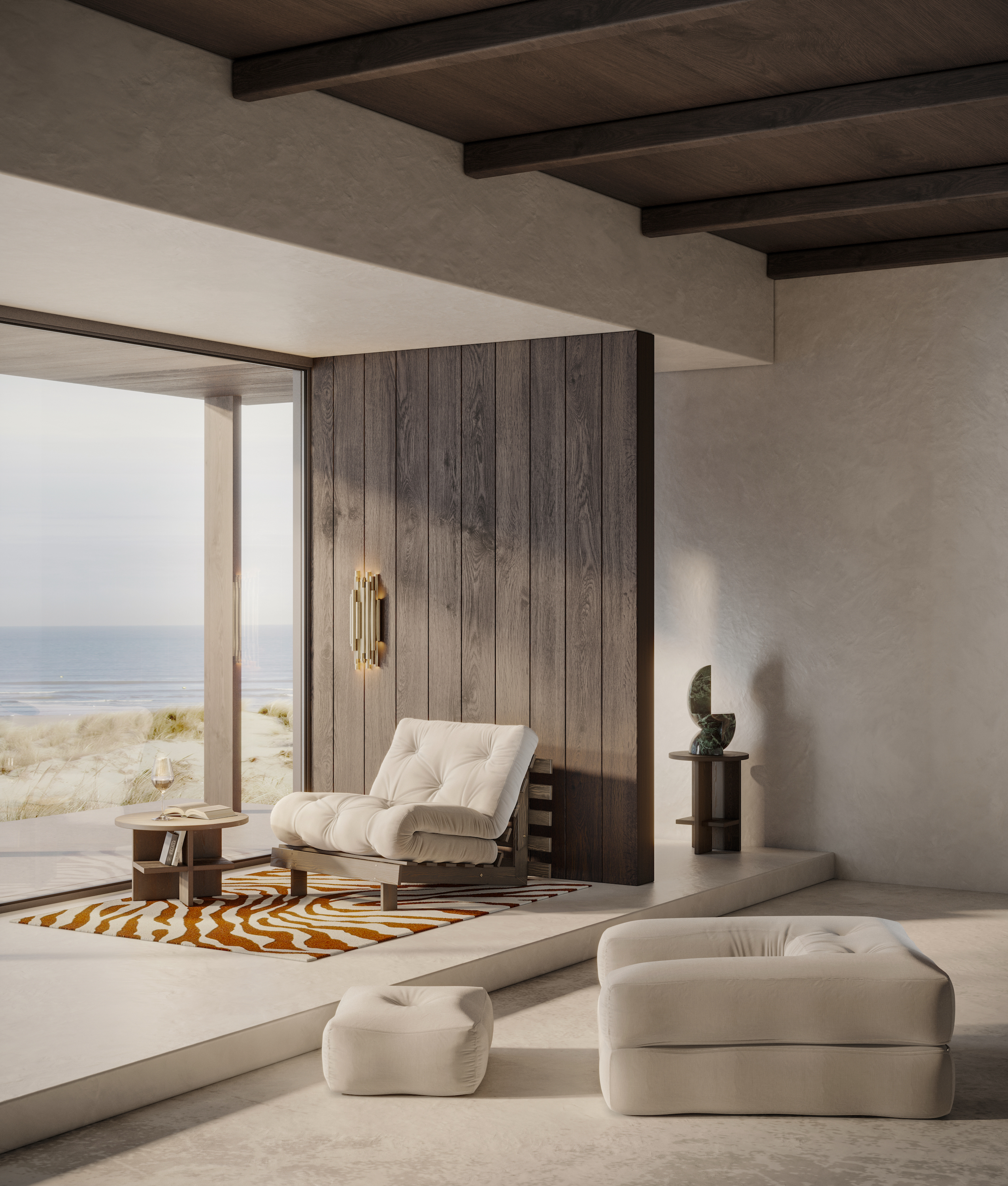 Karup Design Roots Nojatuoli Ruskea/Petrol Blue 90cm