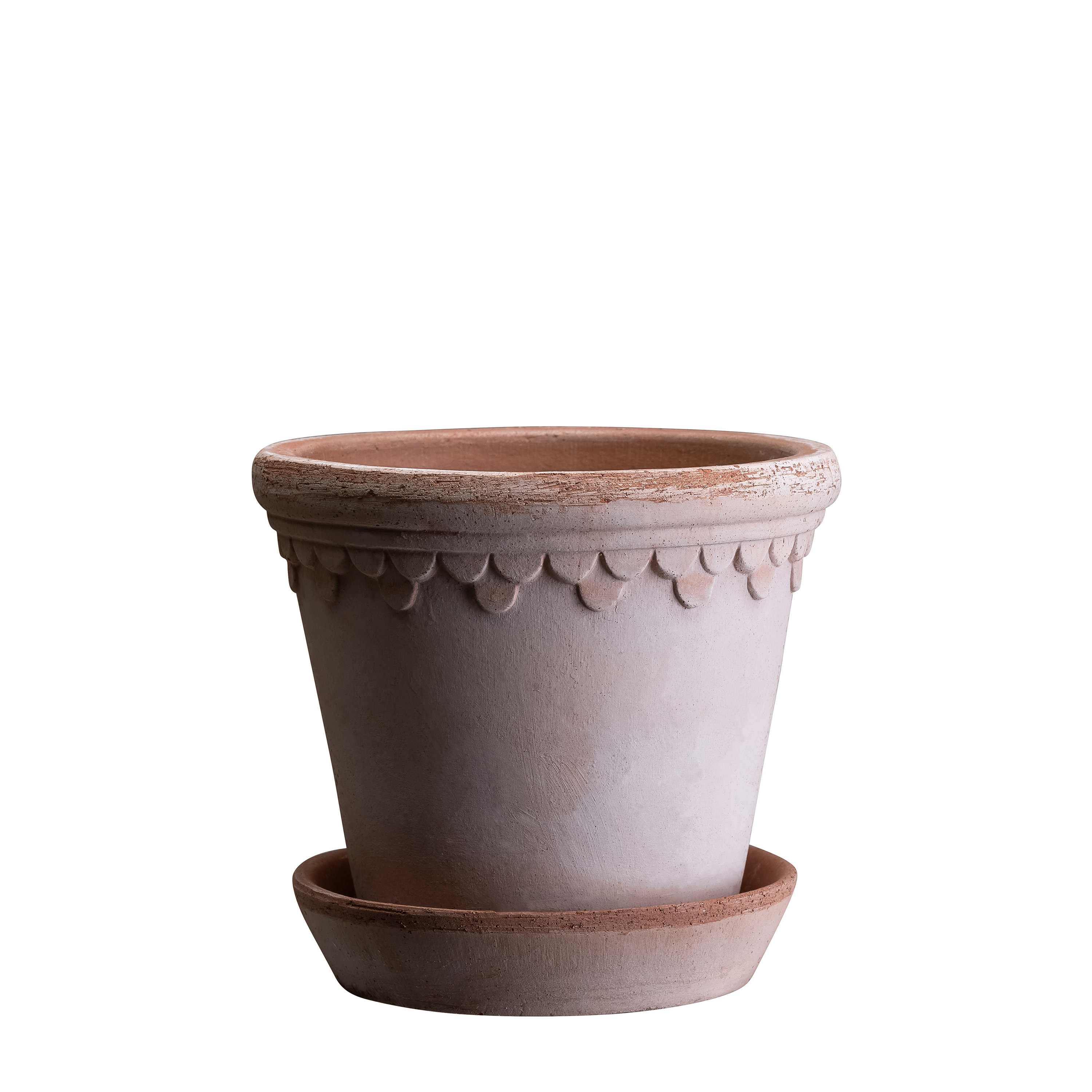 Københavner Kruka med fat Raw Rosa Terracotta Ø16