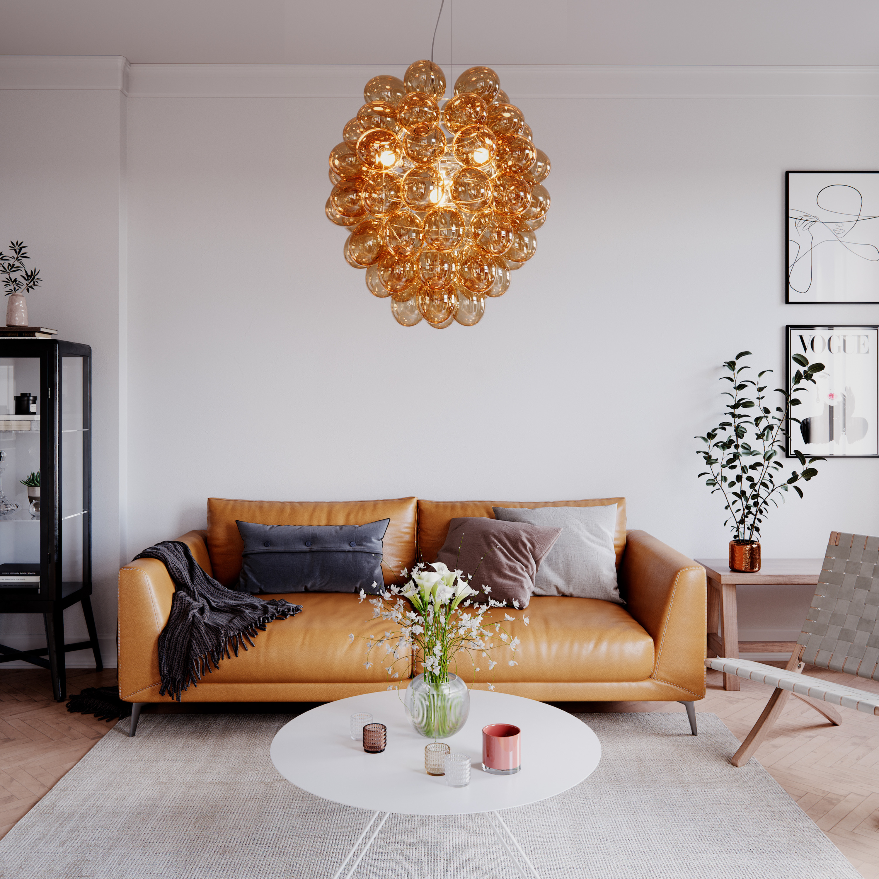 By Rydéns Deluxe Taklampa Konjak Ø64