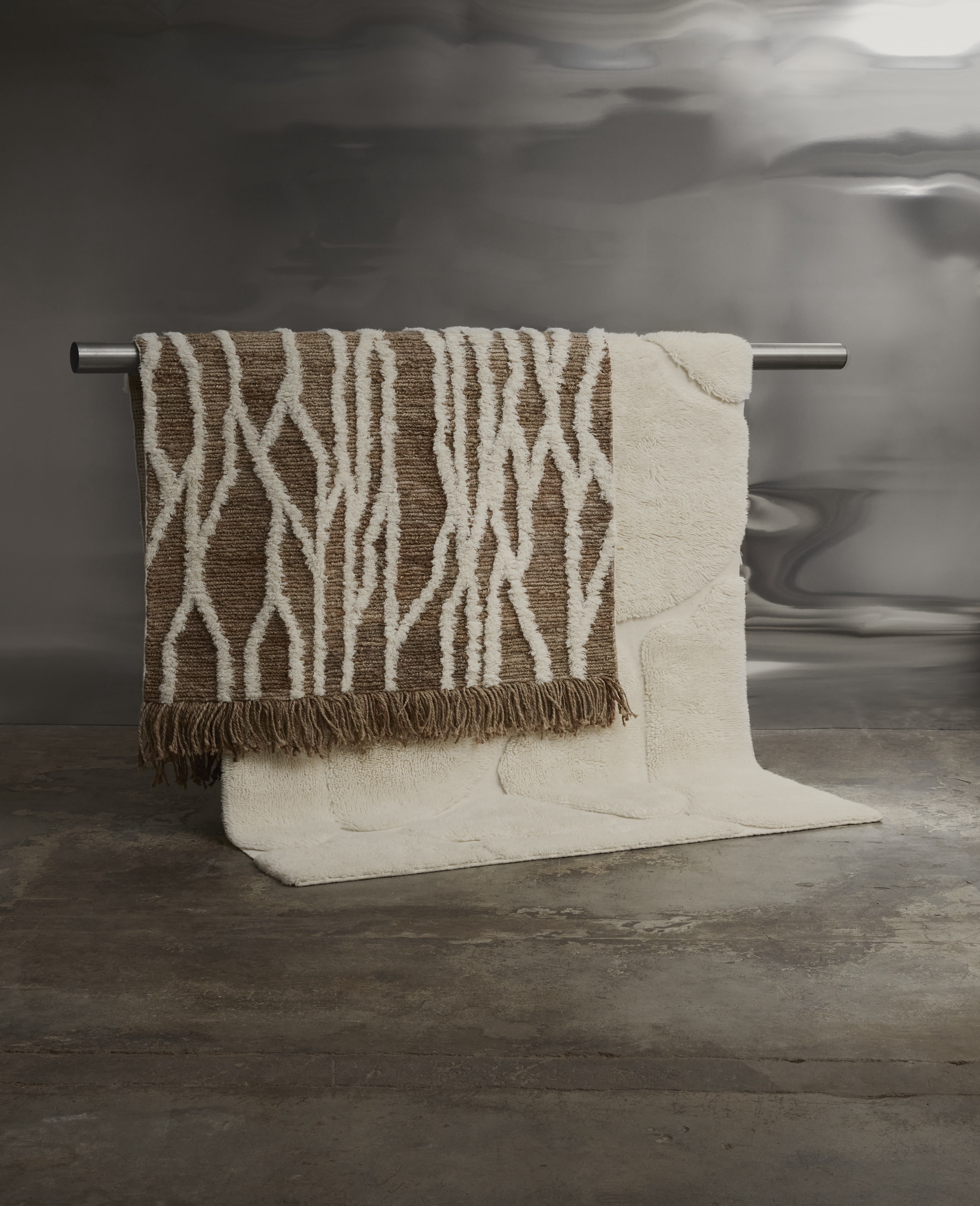 Tinted Wahl Jute/Wollteppich Braun/Offwhite 170x240