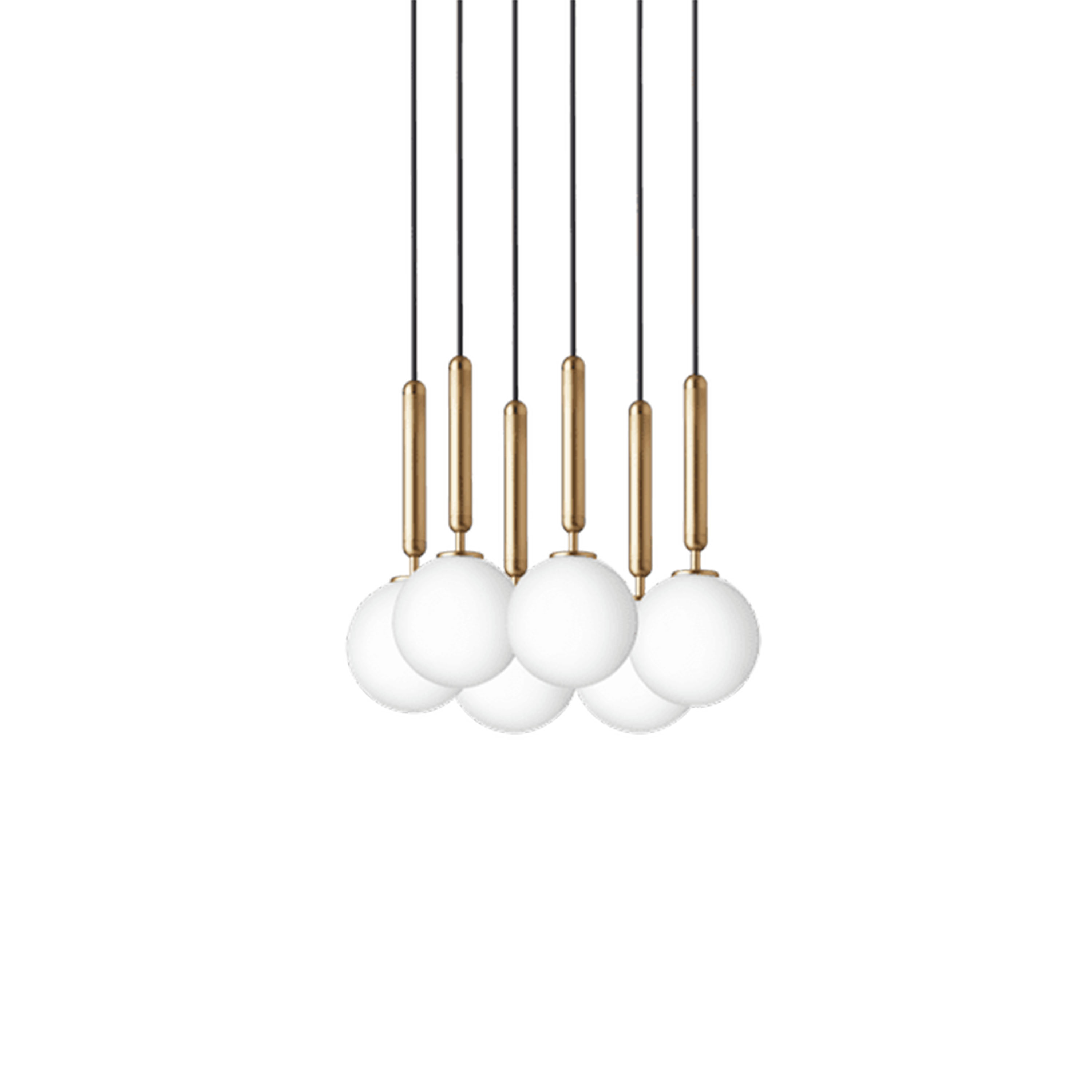 Nuura Miira 6 Taklampa Brass/Opal Ø35