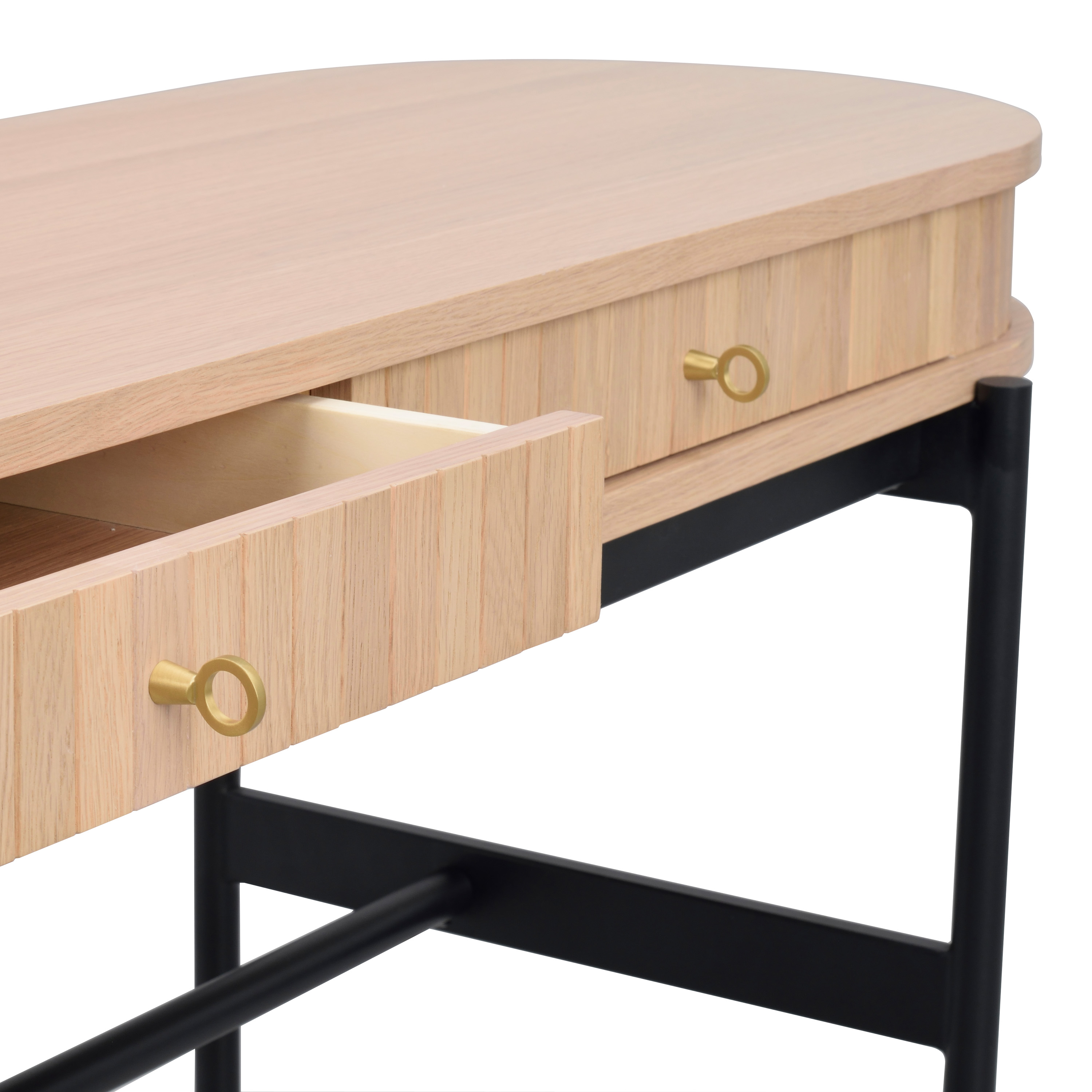 Rowico Home Haddington Konsolentisch Weiß pigmentiert/Schwarz 142cm