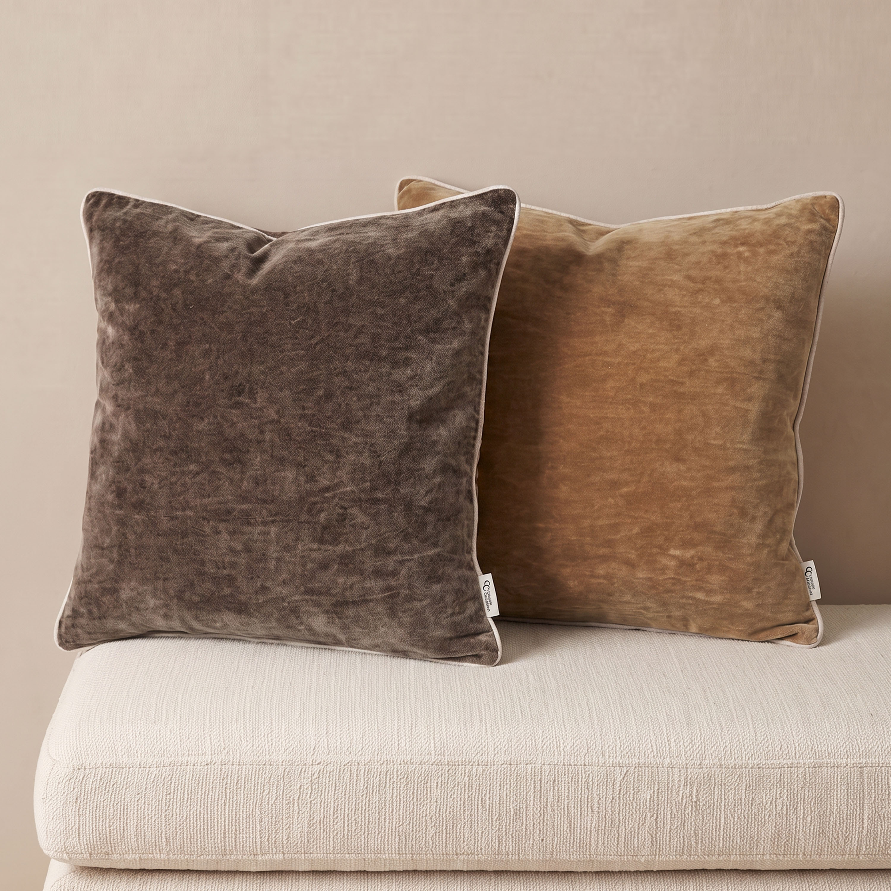 Classic Collection Velvet Stonewash Kuddfodral Brown 50x50