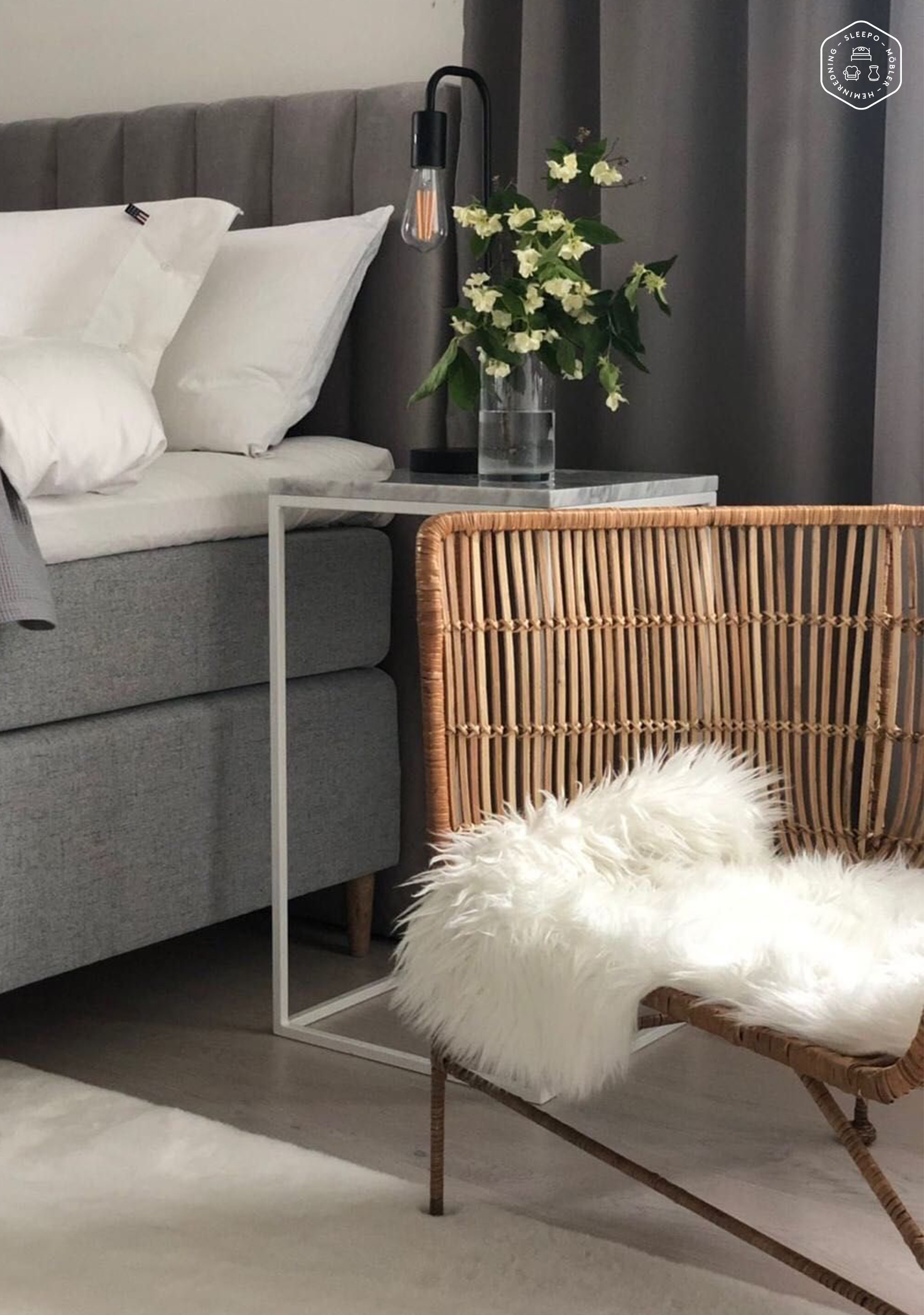 House Doctor Meadow nojatuoli Rottinki Luonnonvärinen