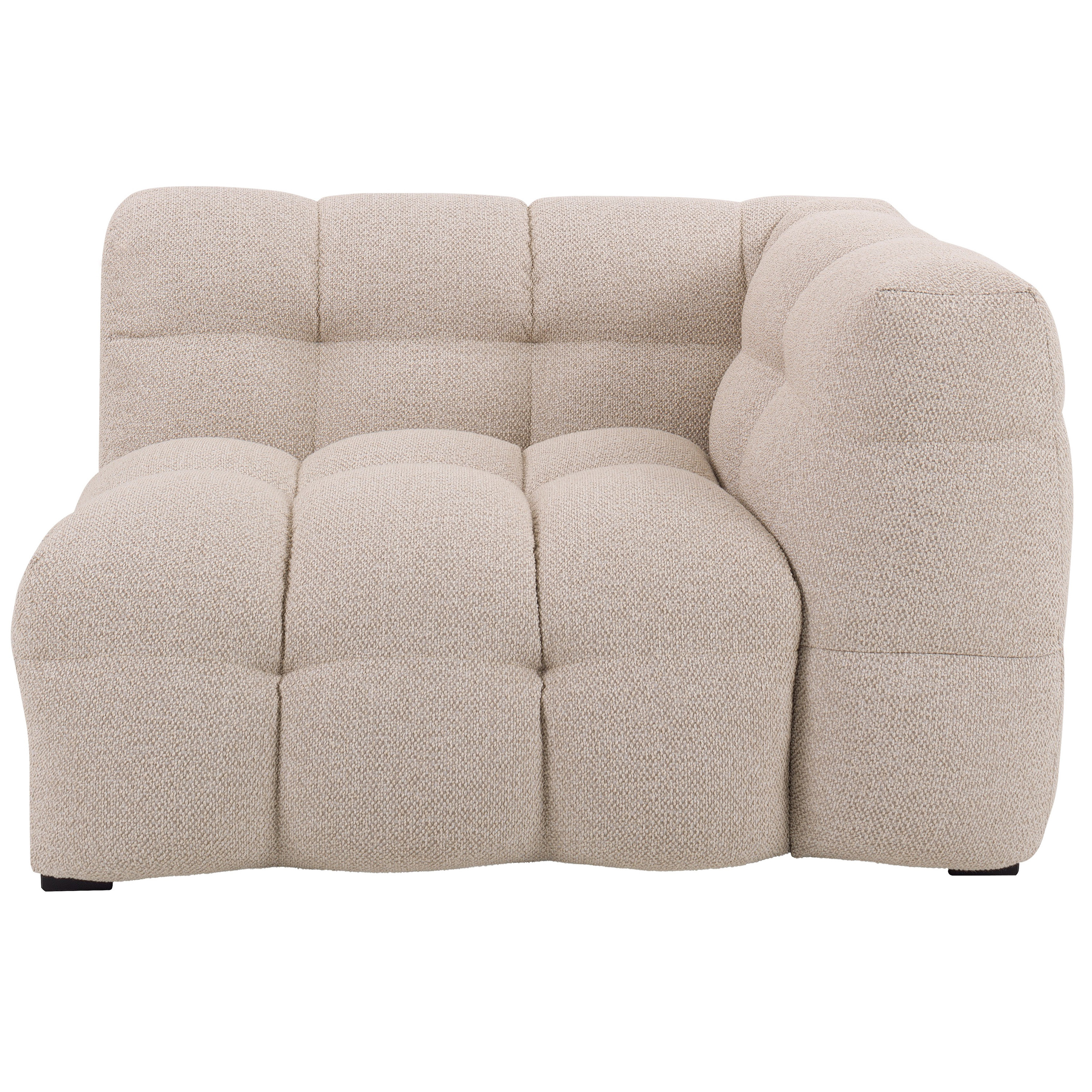 Sleepo Collection - Billie 1-sits Soffmodul Höger Armstöd Beige Bouclé 118cm