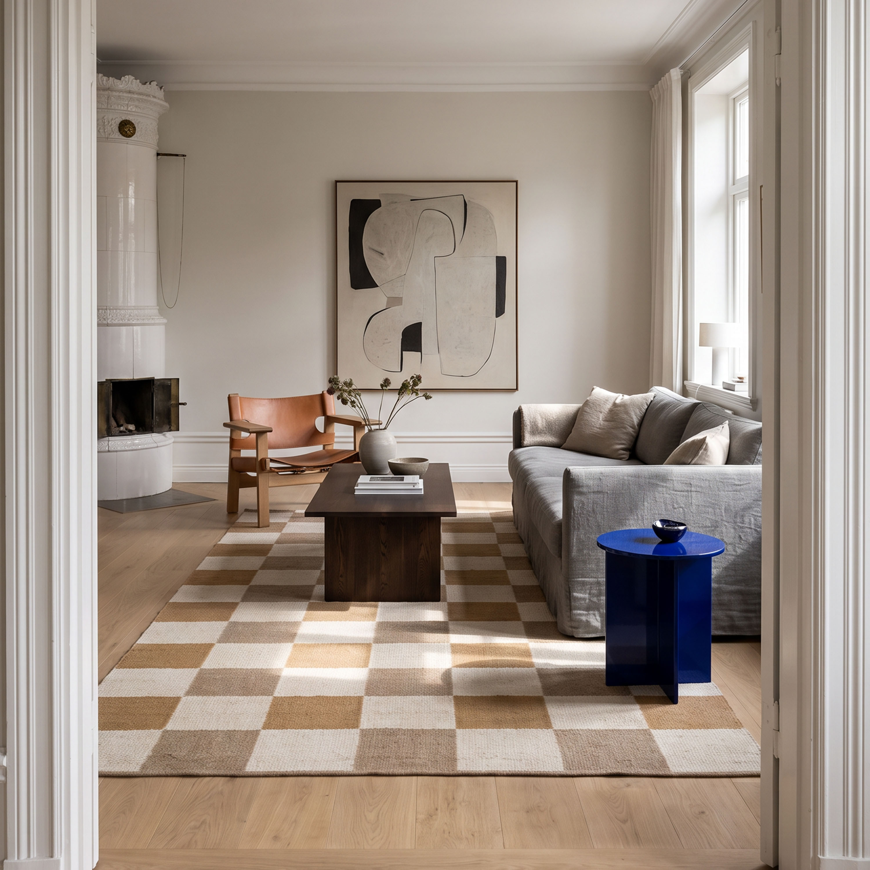 Classic Collection Checked Ullmatta Yellow/Natural 200x300