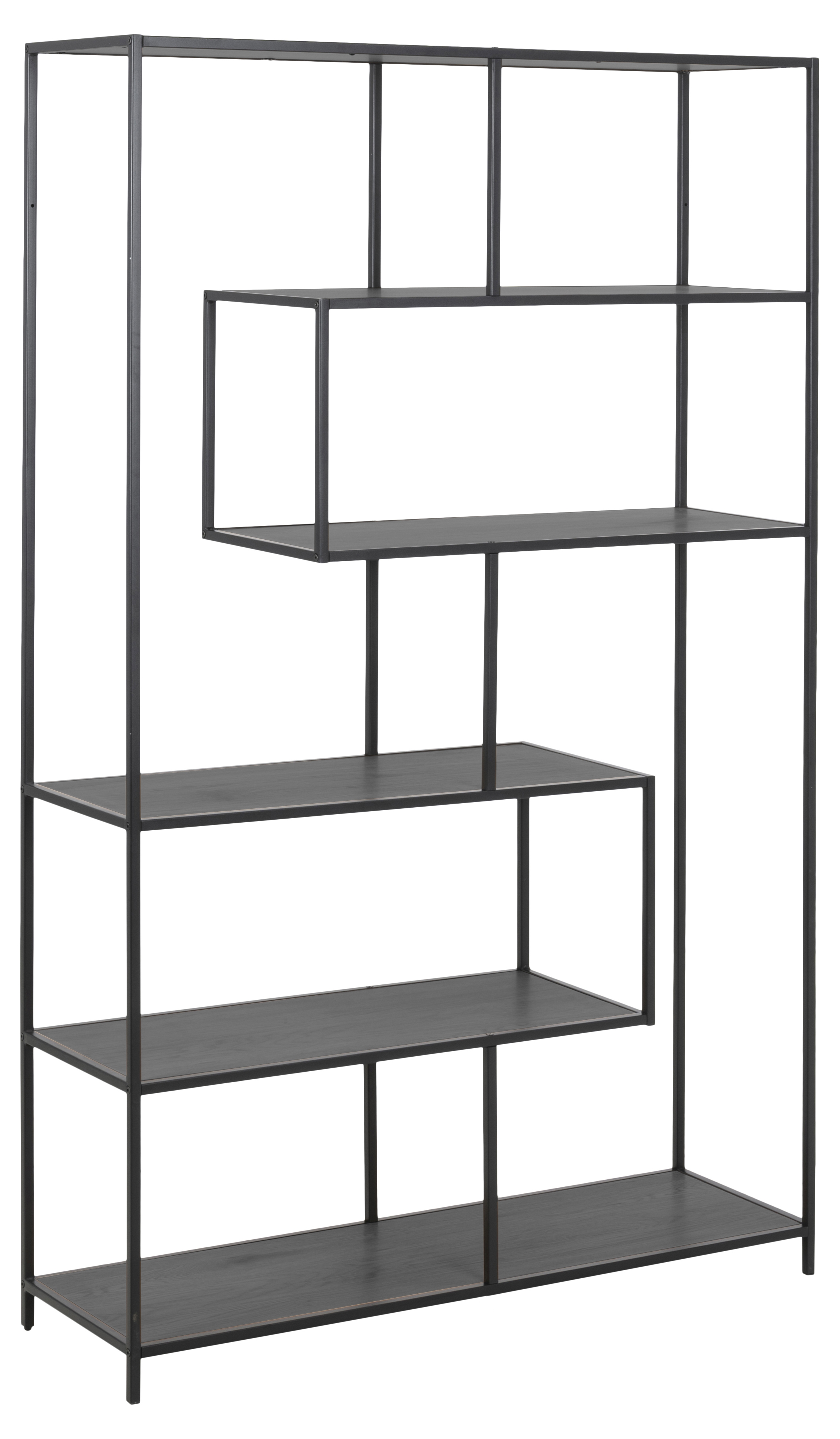 Nordic Home - Vilma Asymmetrisk Bokhylla Svart 185x114cm