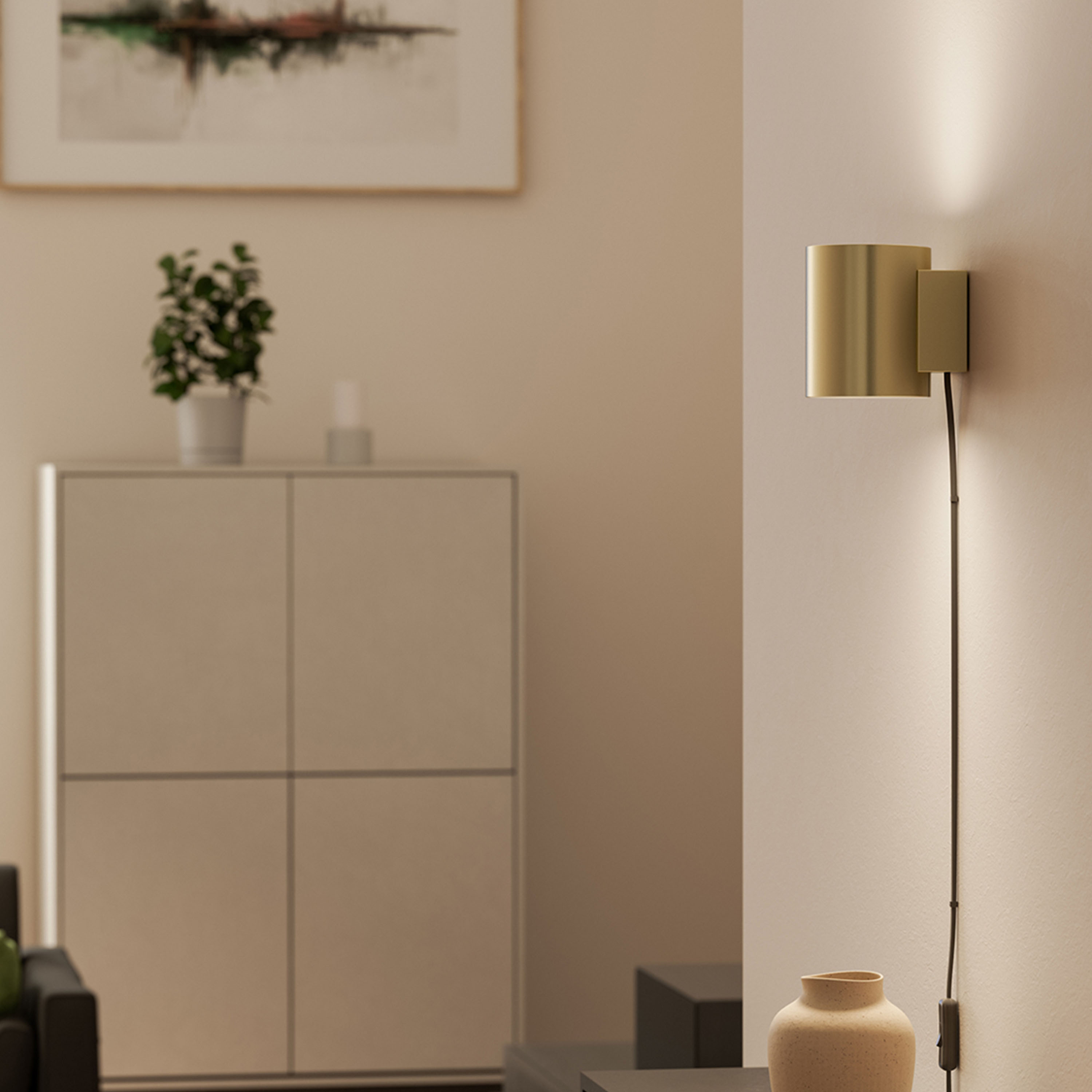 Herstal Evoke Wandleuchte Satin brass Small