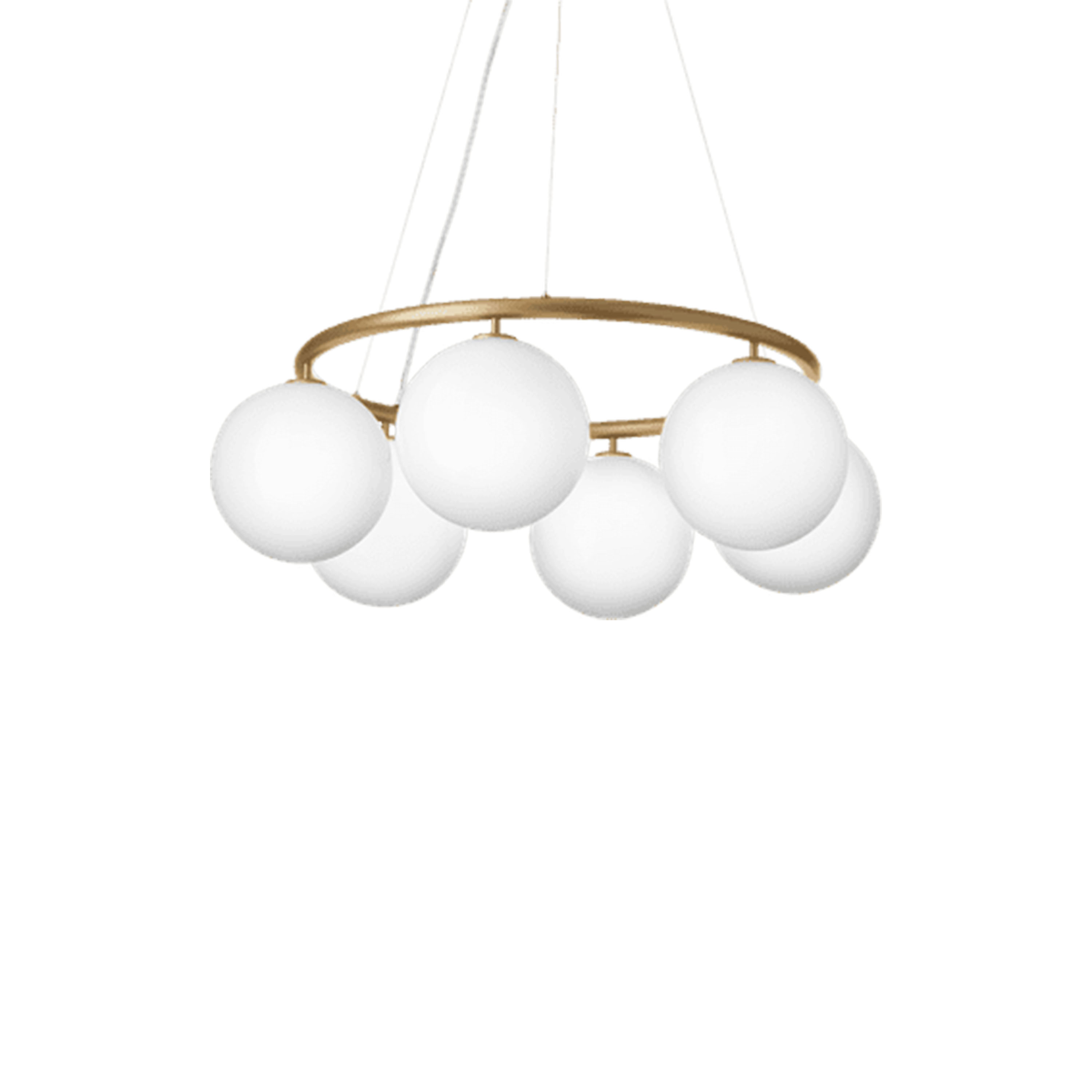 Miira 6 Circular Taklampa Brass/Opal Ø80