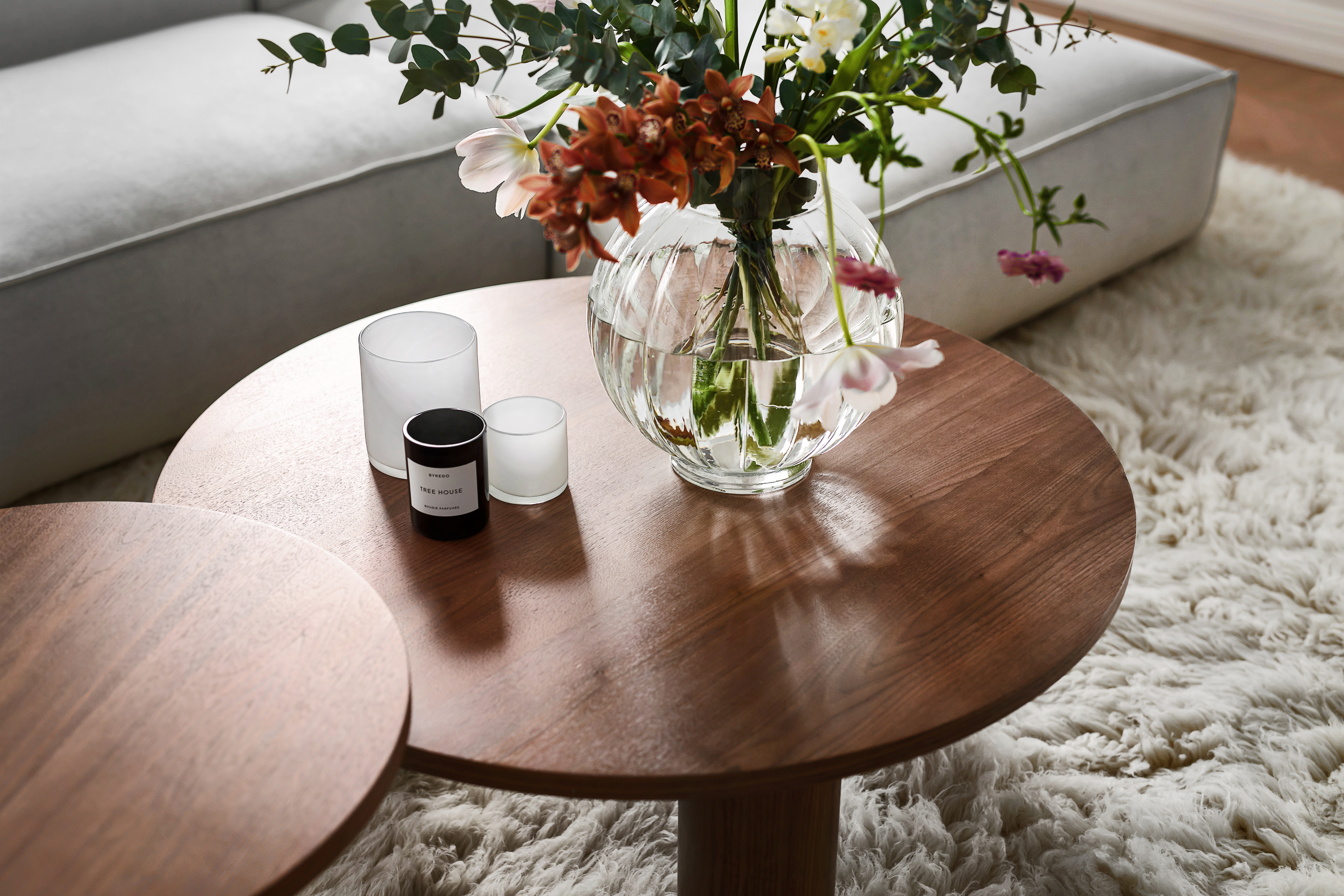 Nordic Home Melvin Soffbord Valnöt Ø100