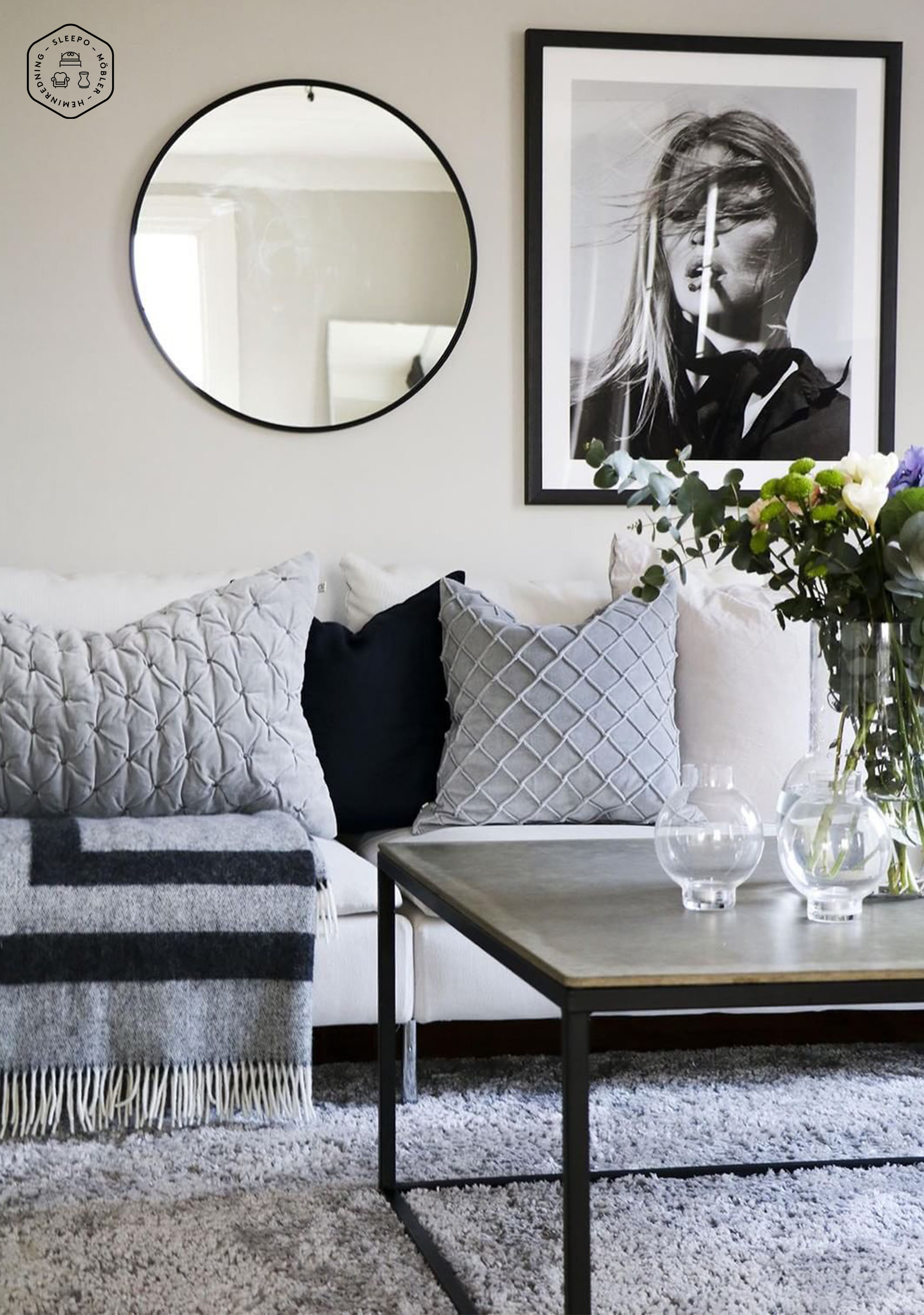 Chhatwal &amp; Jonsson Deva Kuddfodral Sammet Silver Grey 50x50