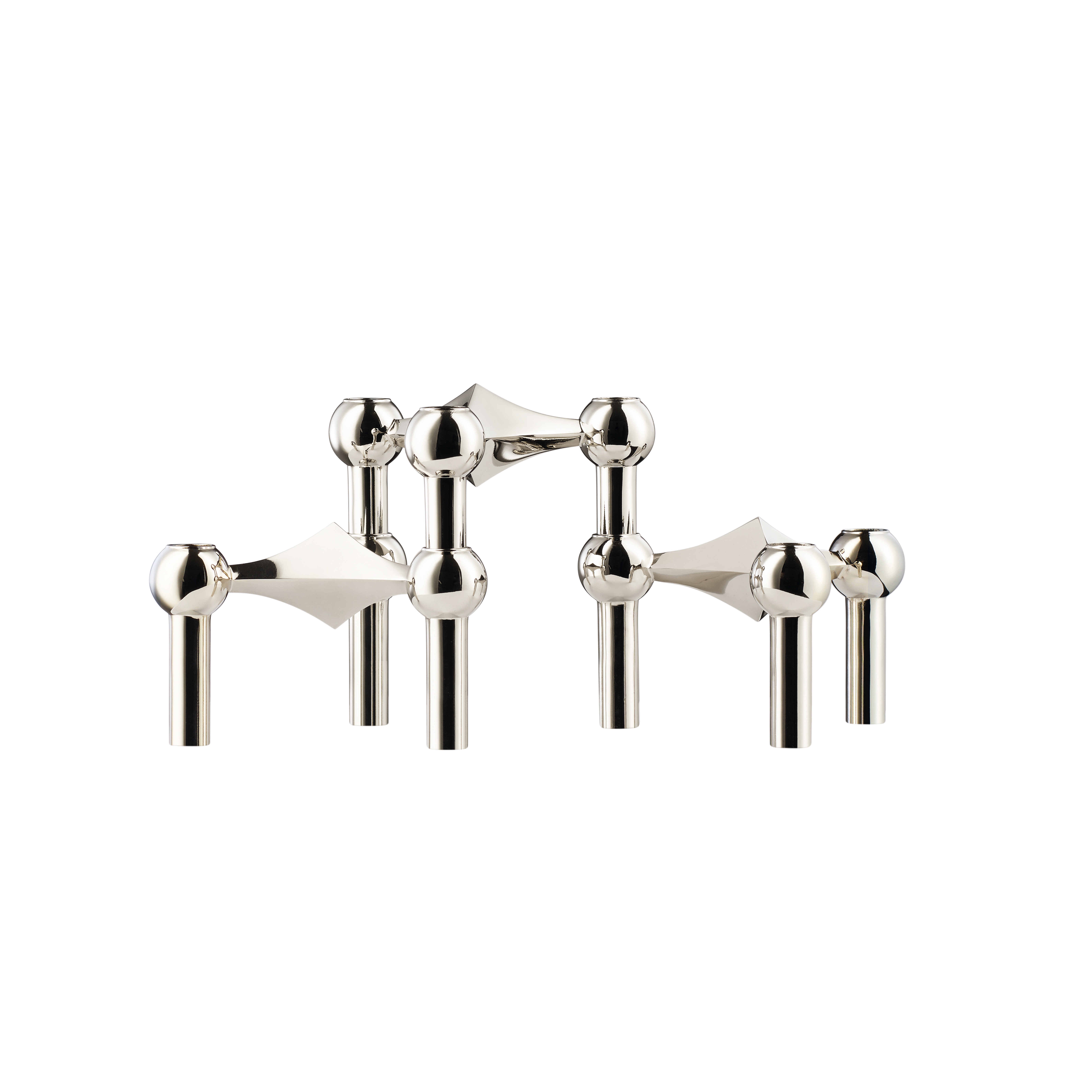 STOFF Nagel Lysestake Chrome 3-pakning - Sølv  - Lysestaker