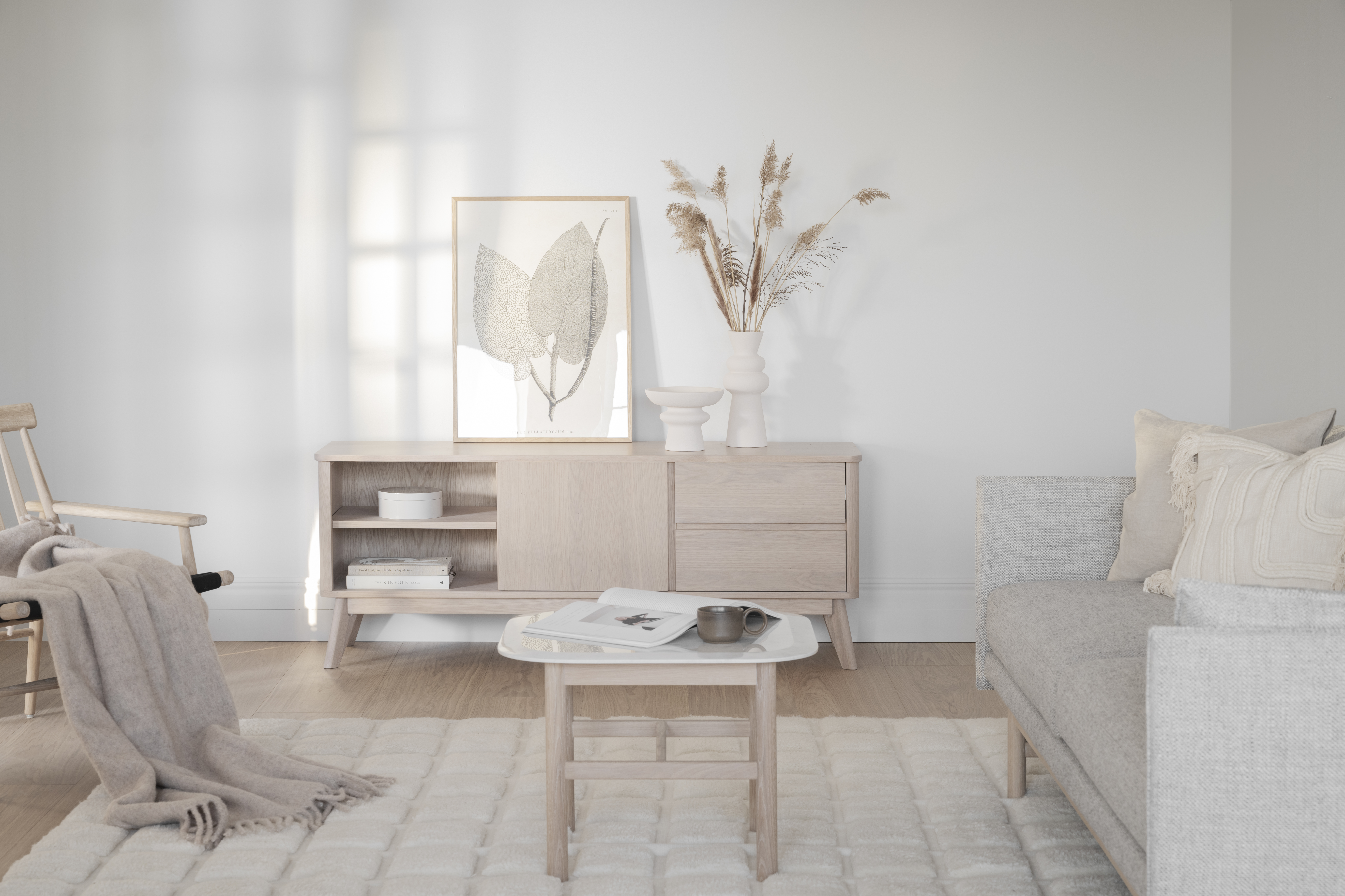 Rowico Home Yumi TV-Schrank Weiß pigmentiert 152cm