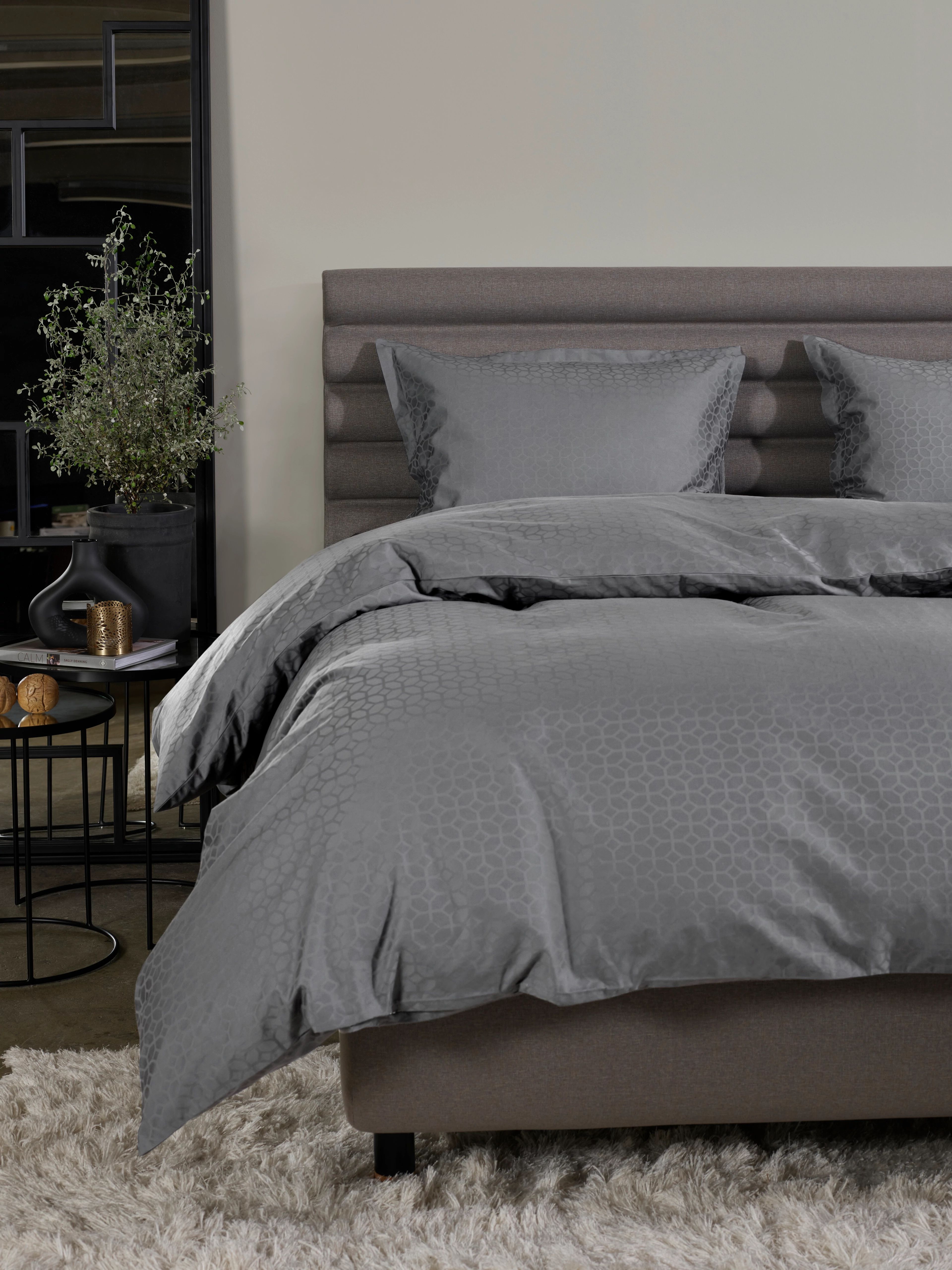 Tempur - Satin Luxe Jacquard Påslakan Antracit 225x220 - Grå