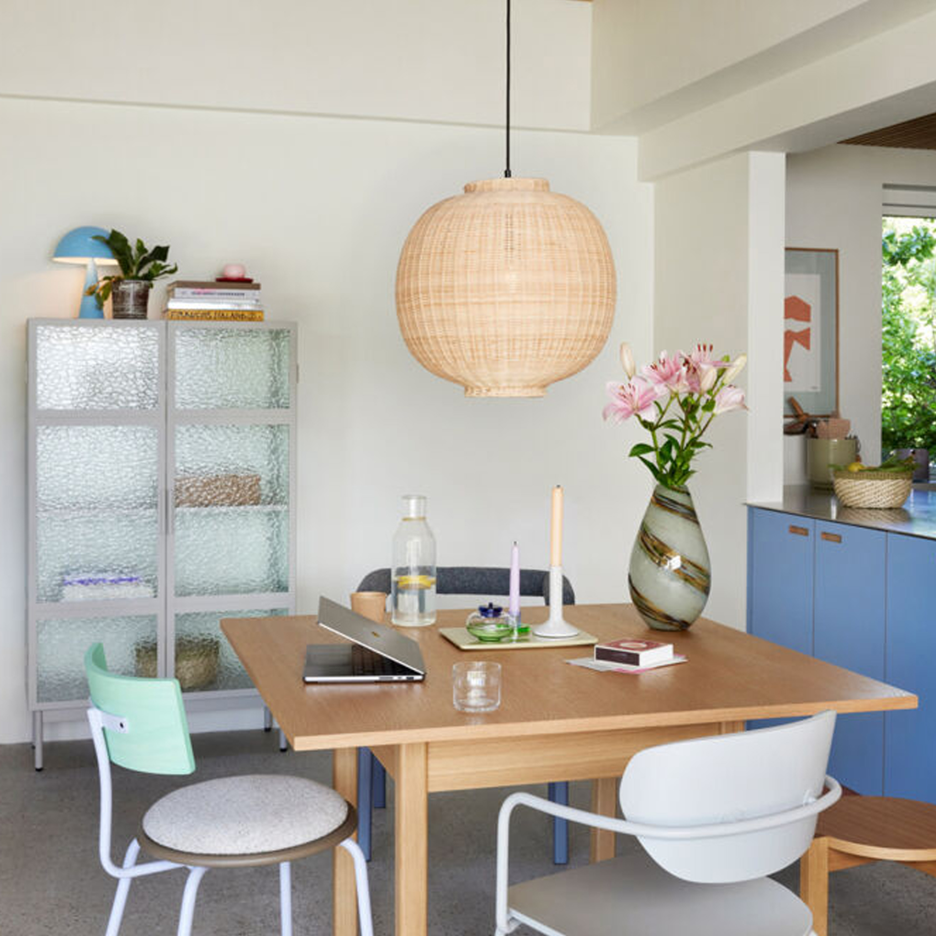 Hübsch Chand Round Taklampa Natur