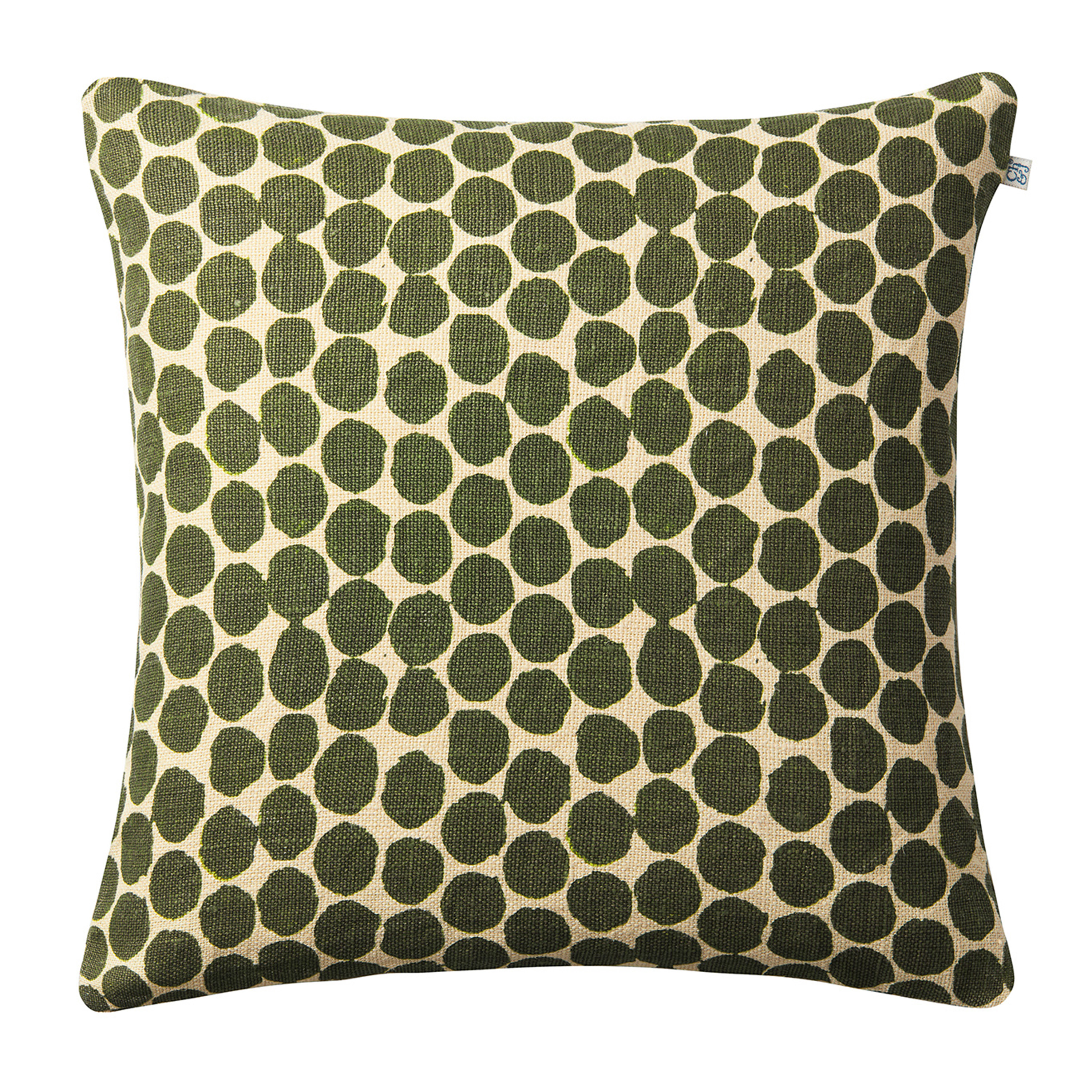 Dot Ari Kuddfodral Linne Light Beige/Cactus Green 50x50