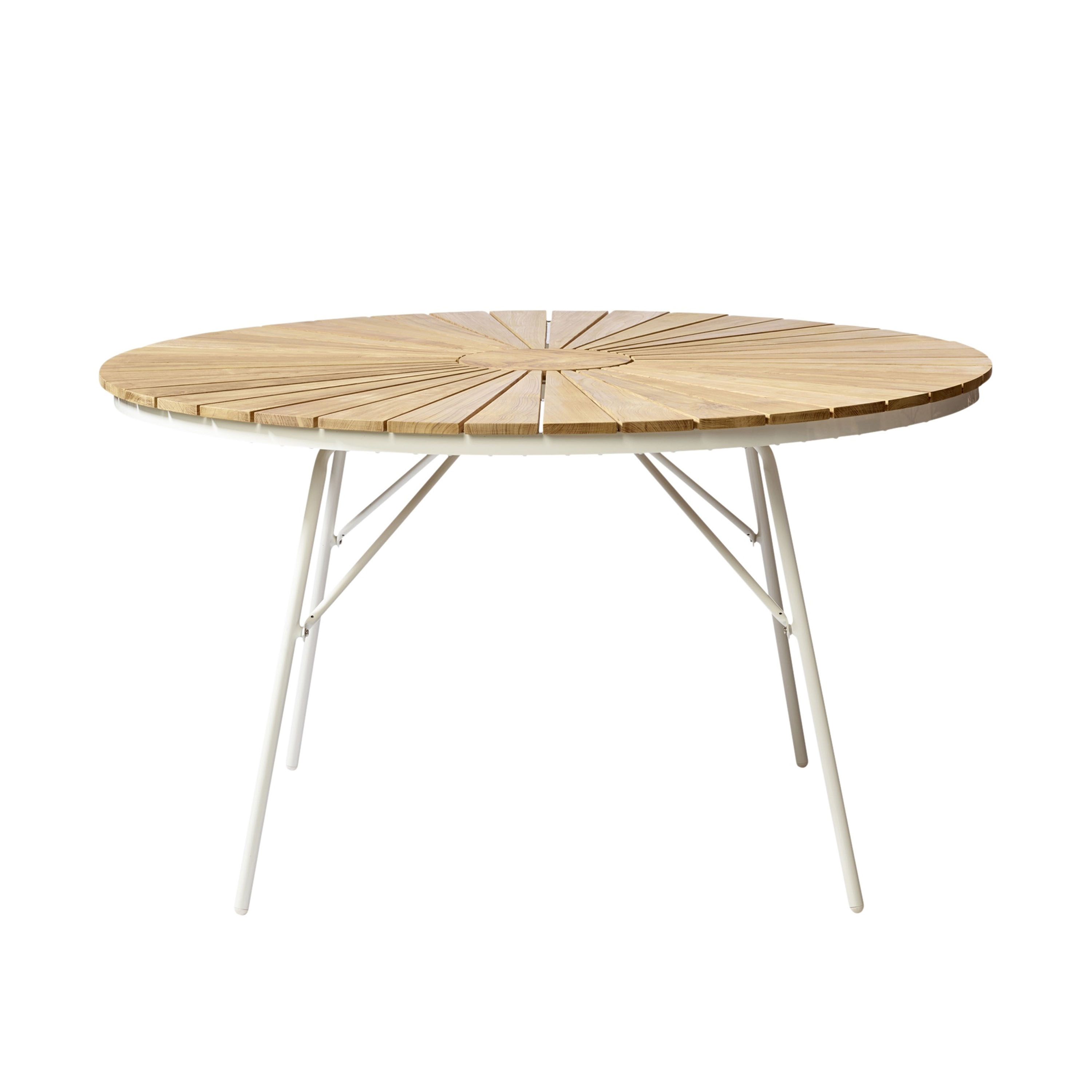 Ellen Matbord Vit/Teak Ø150