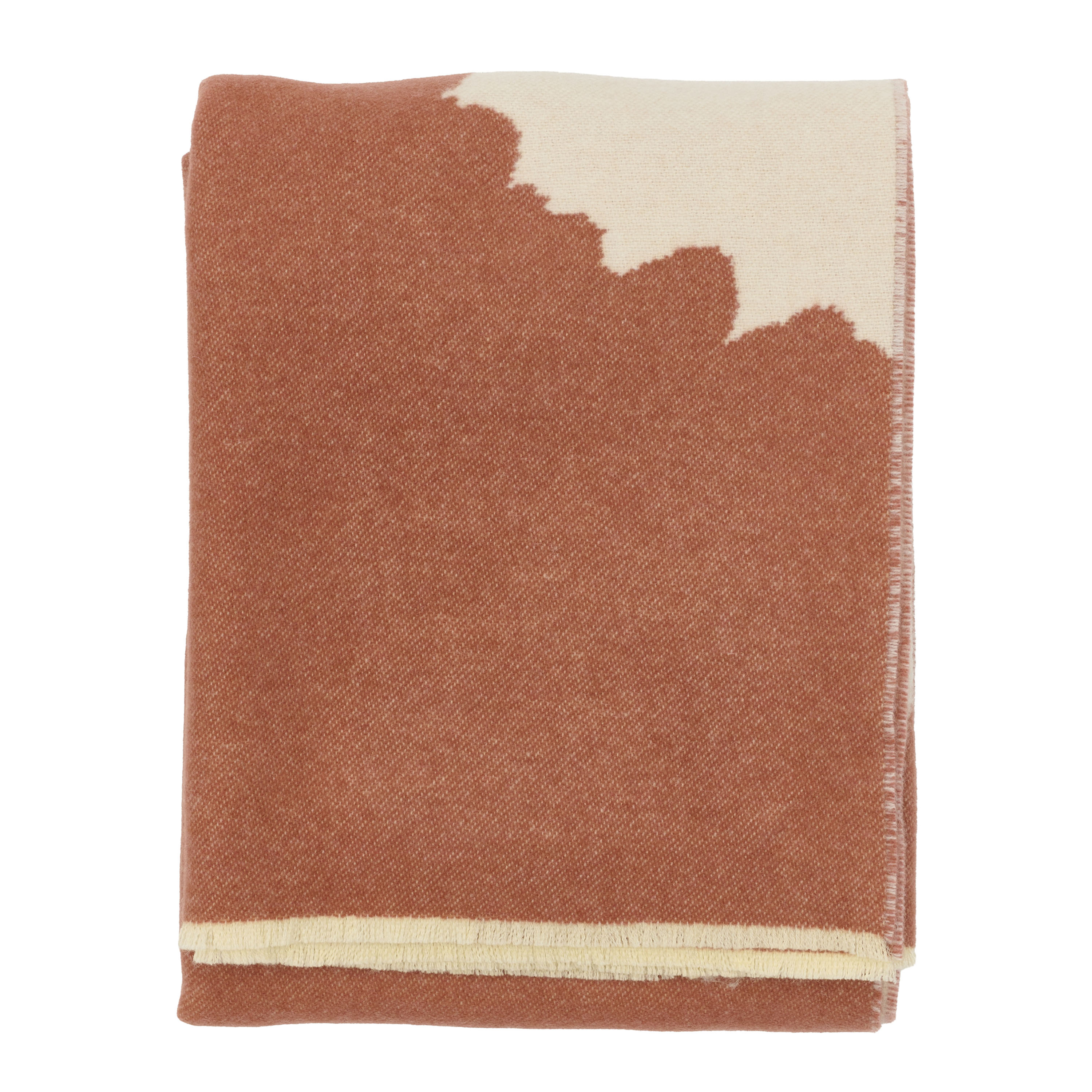 Marimekko Iso Unikko Pledd Off White/Chestnut 130x170