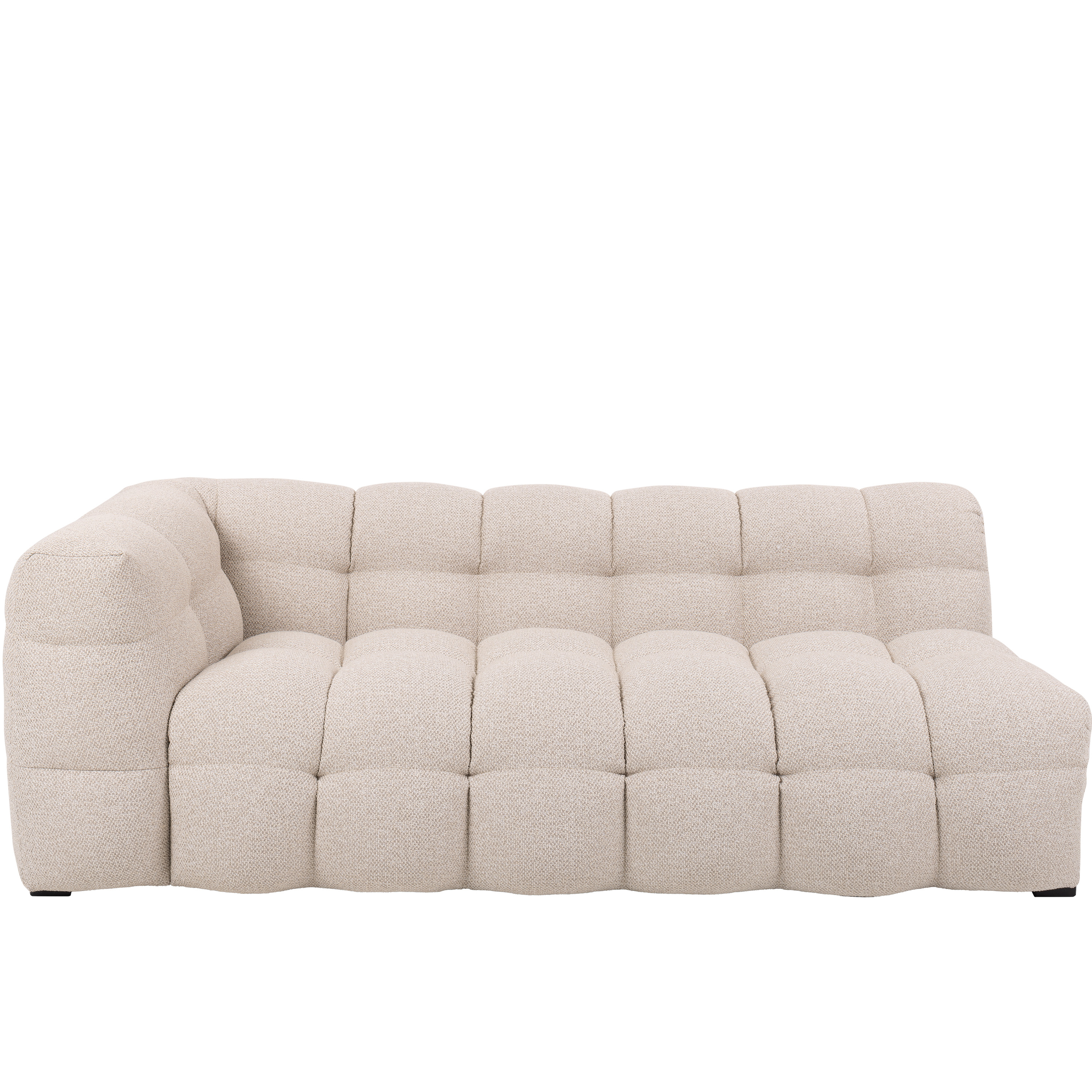 Sleepo Collection Billie 3-sits Soffmodul Vänster Armstöd Beige Bouclé 202cm