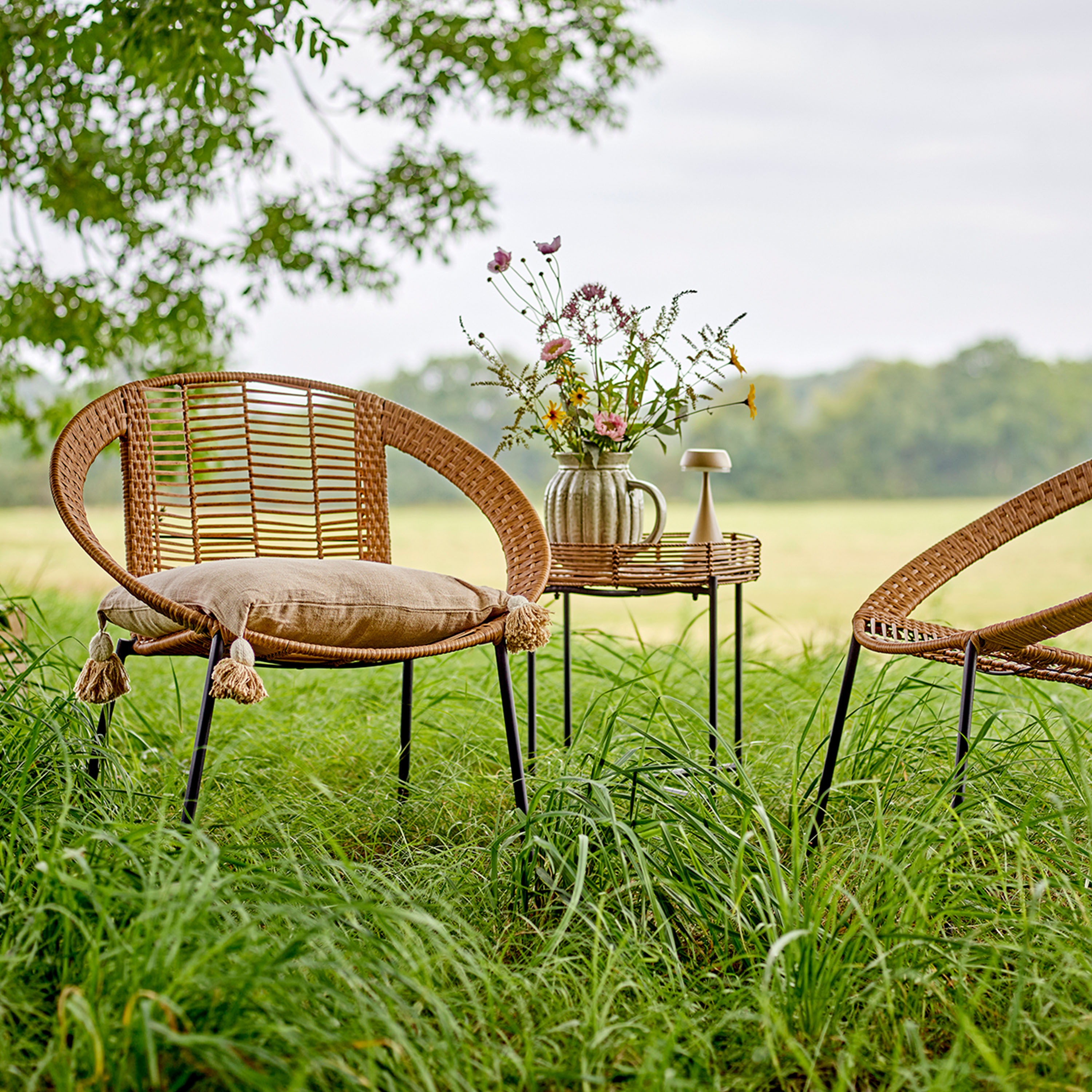 Bloomingville Dudine Loungesett Nature inkl. bord