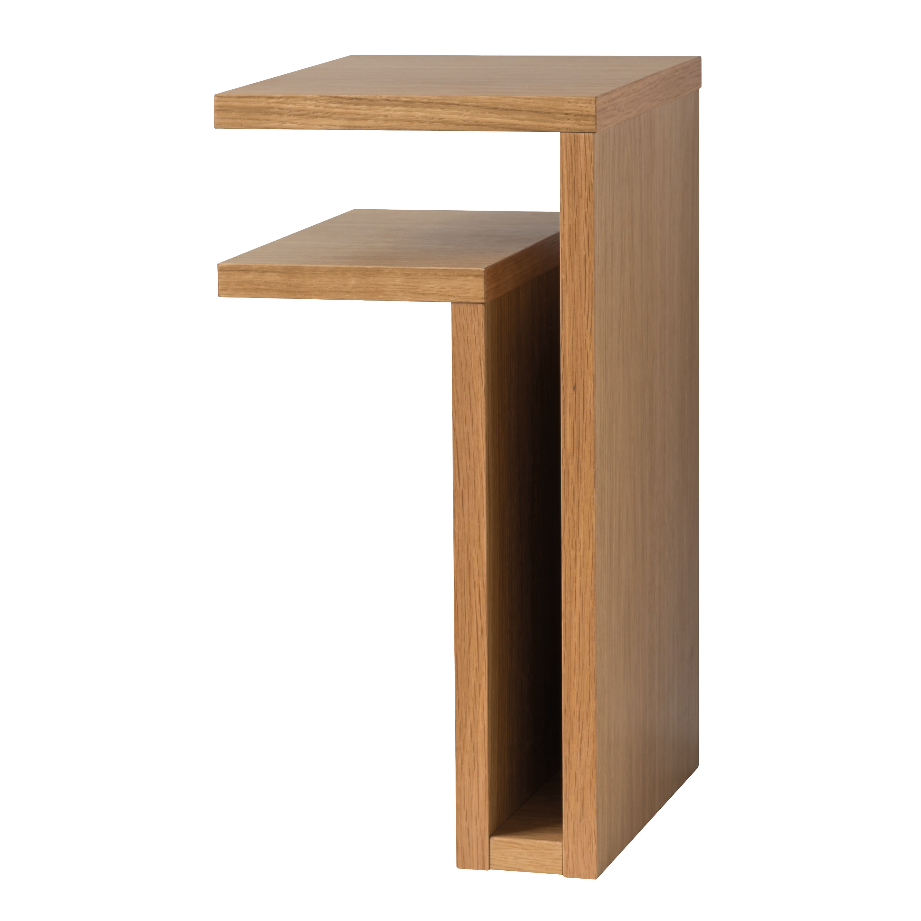 F-Shelf Left Bedside Table Natural Oak