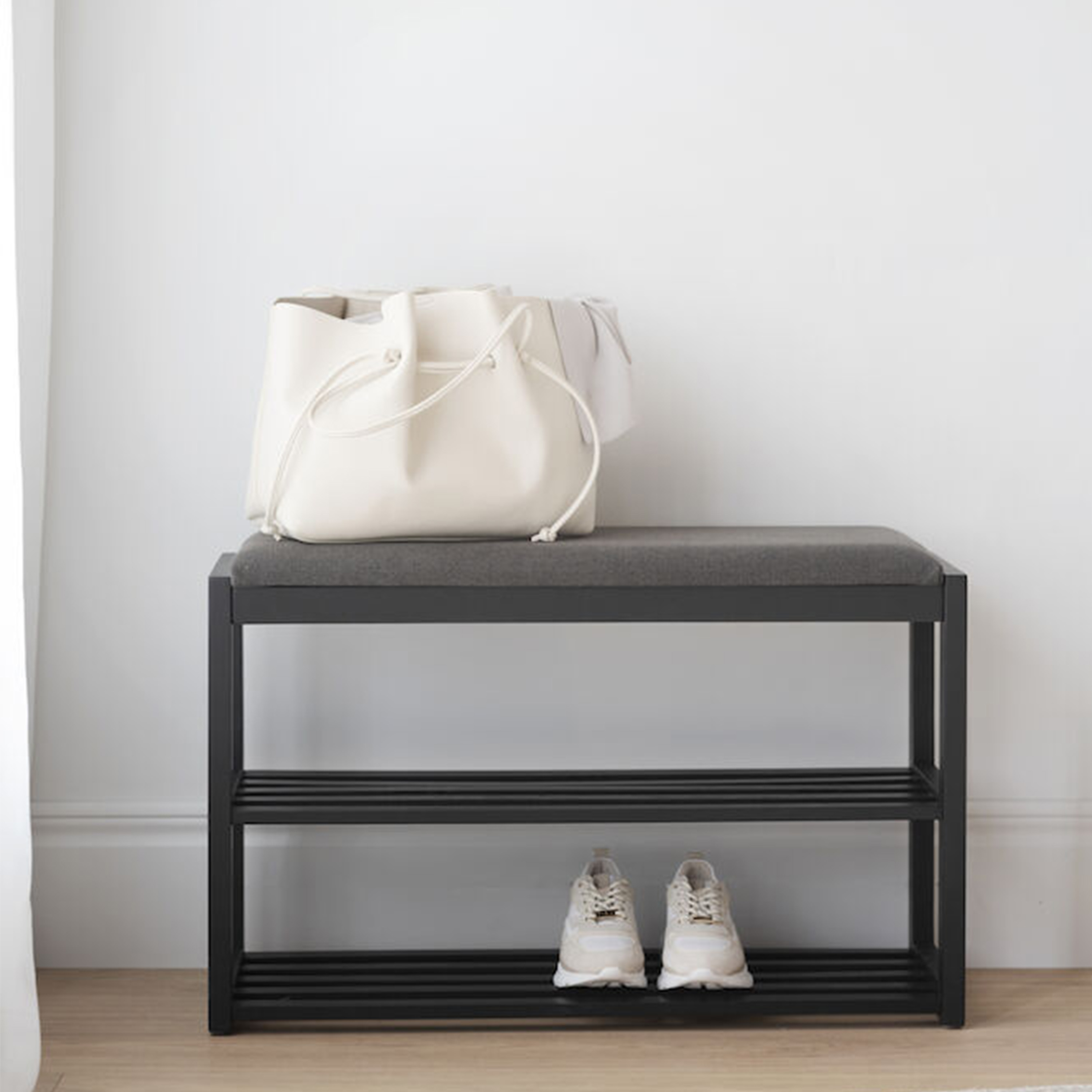 Rowico Home Confetti Skoställ/Sittbänk Svart/Mörkgrå