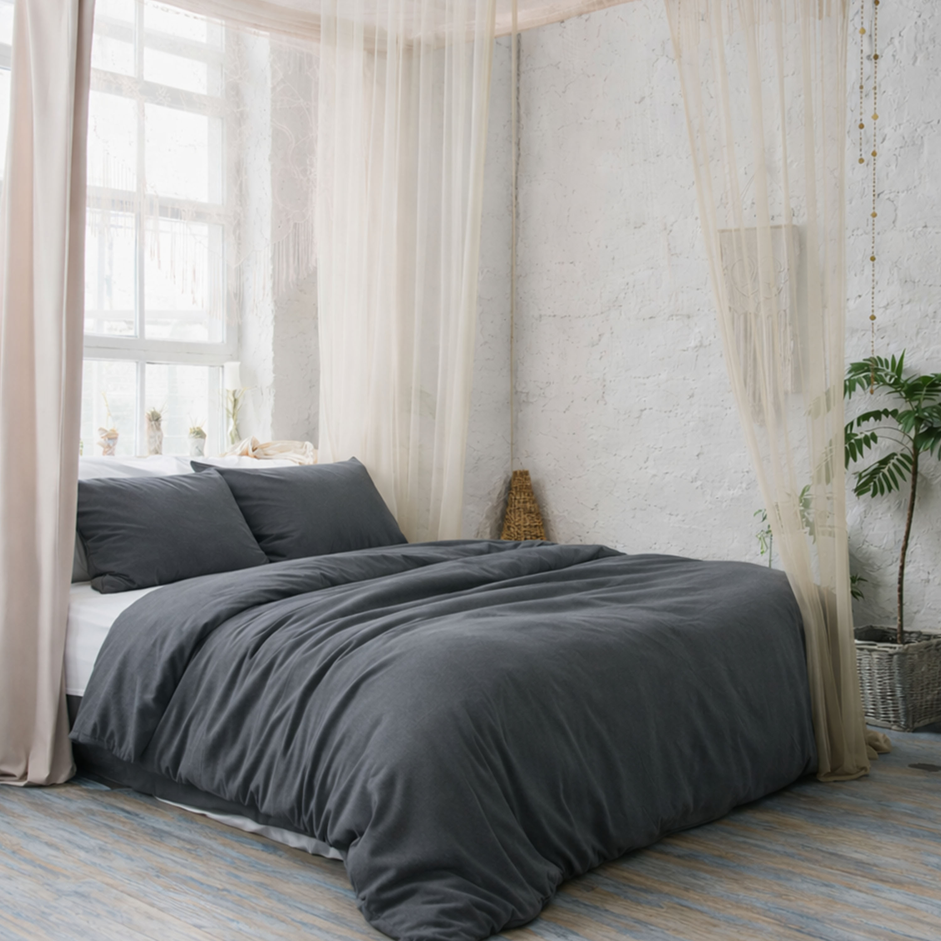 Beach House Company Plain Påslakan Smoke Enkel