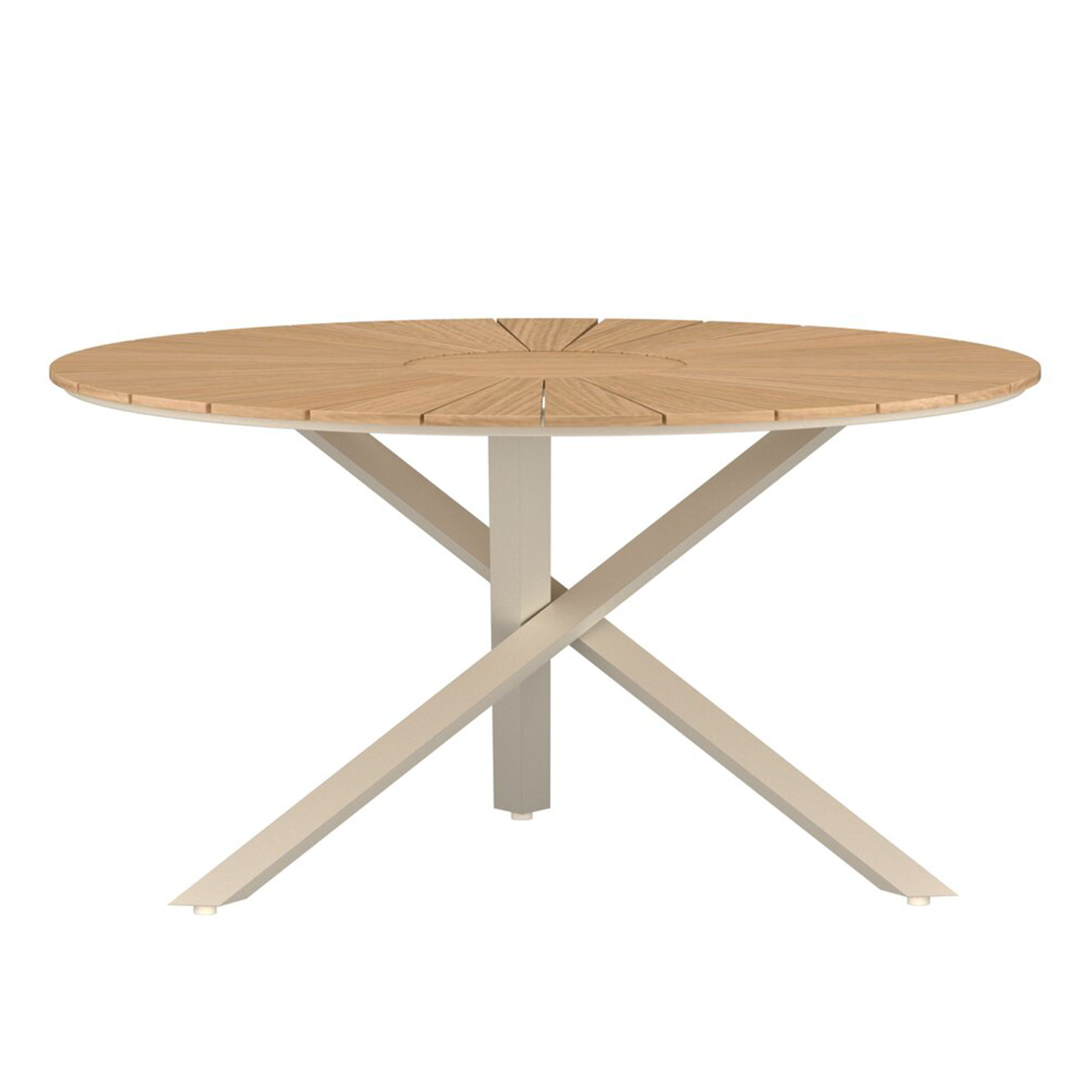 Mexico Matbord Beige/Teak Ø140