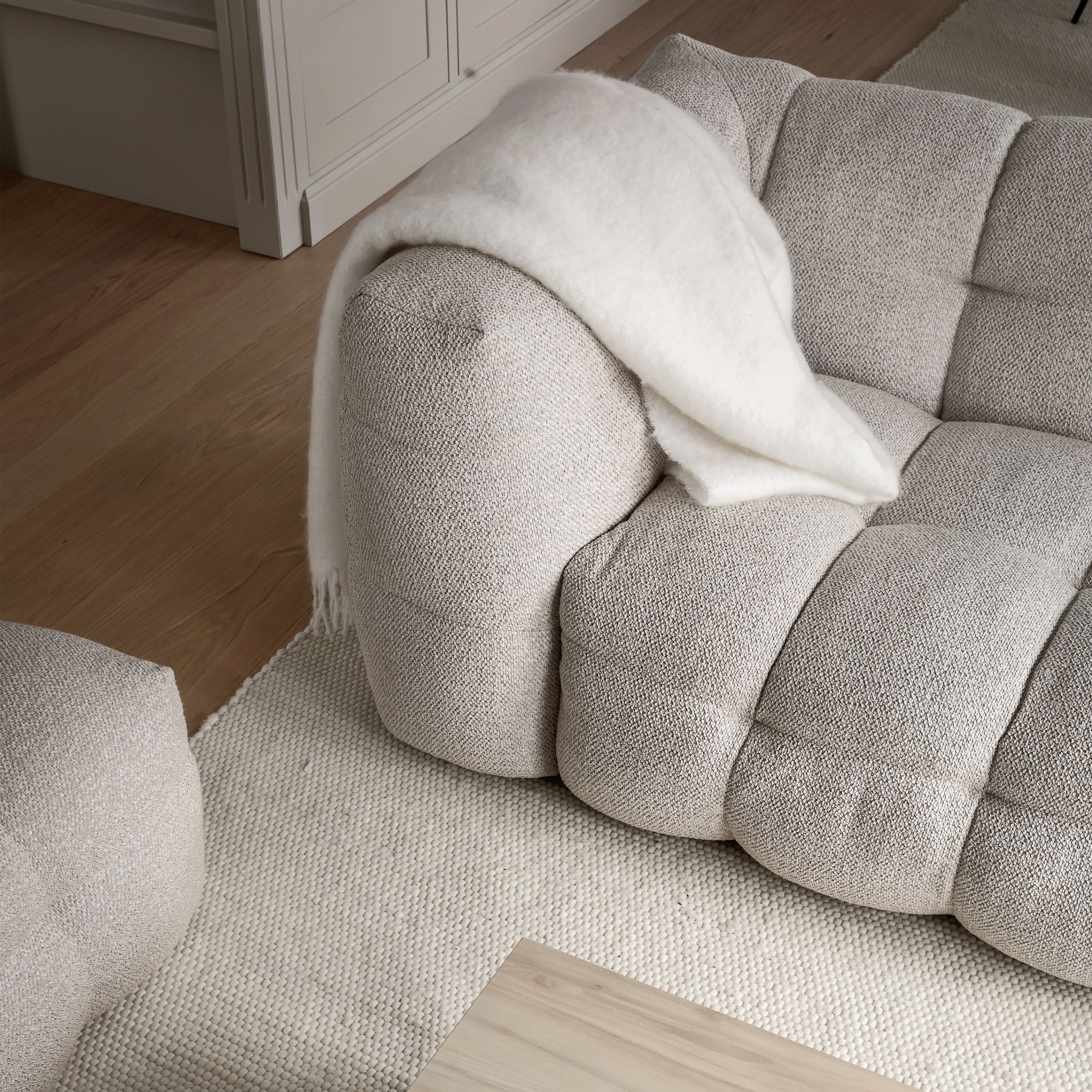 Sleepo Collection Billie 2-istuttava Sivumoduuli Oikea Käsinoja Beige Bouclé 174cm